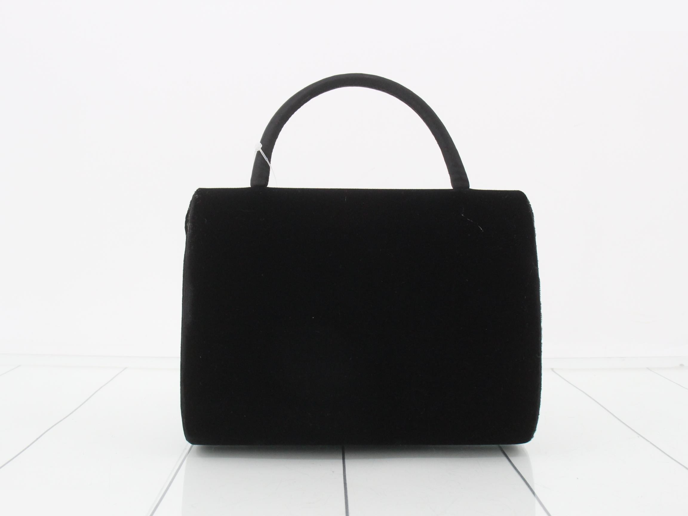 Colored stone velor handbag — view 2