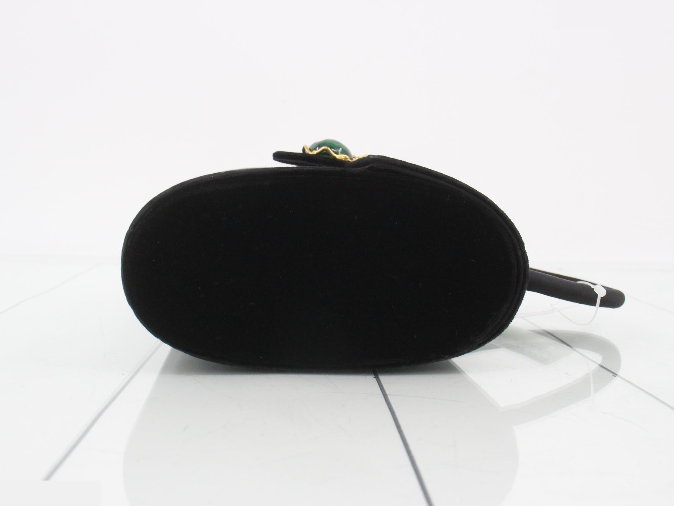Colored stone velor handbag — view 3