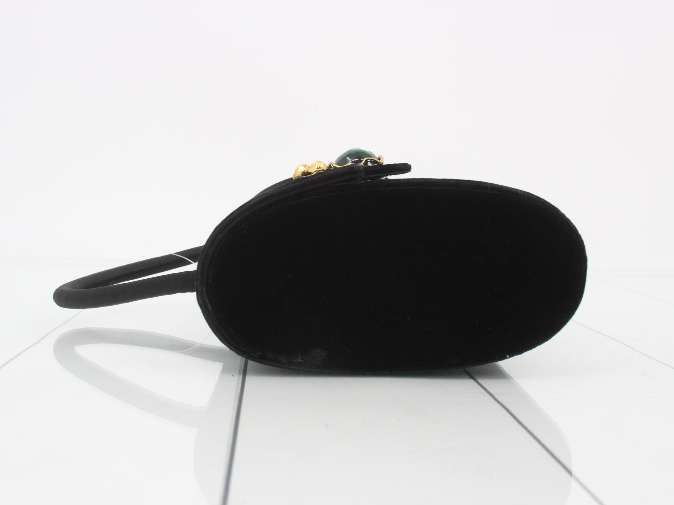 Colored stone velor handbag — view 4