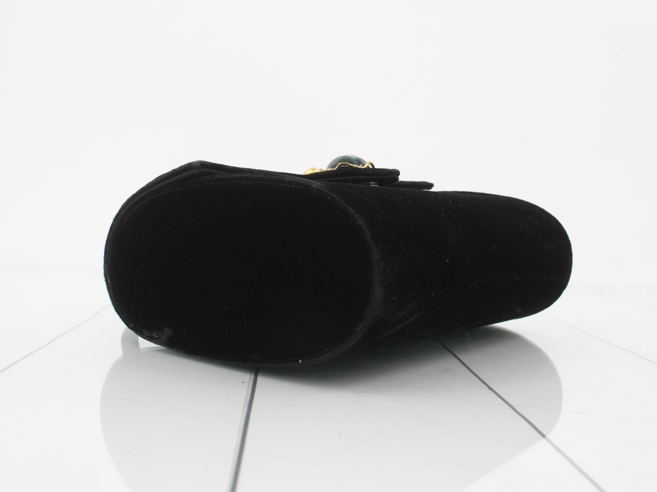 Colored stone velor handbag — view 5