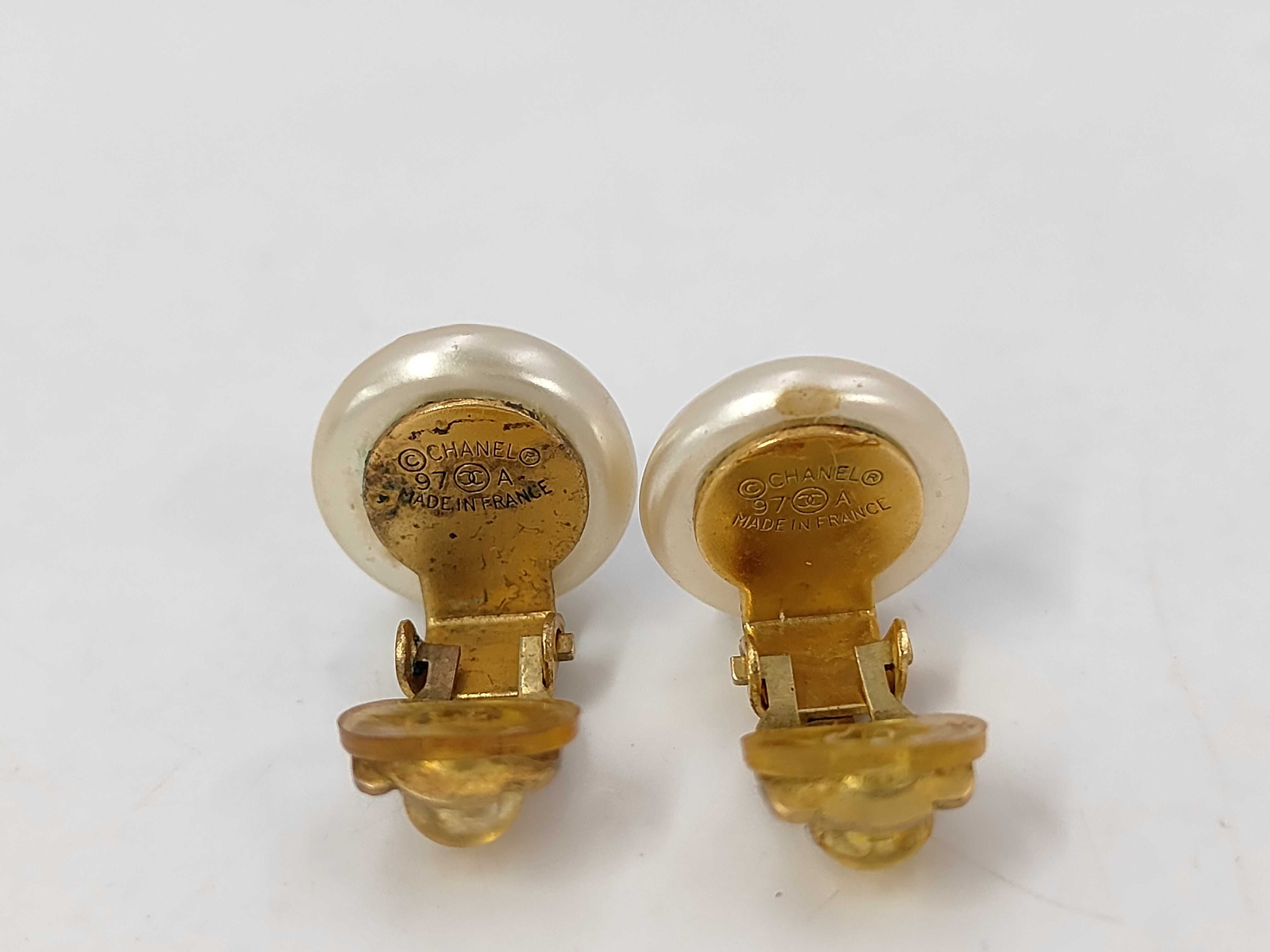Coco Mark Pearl Earrings Gold Earrings — view 2