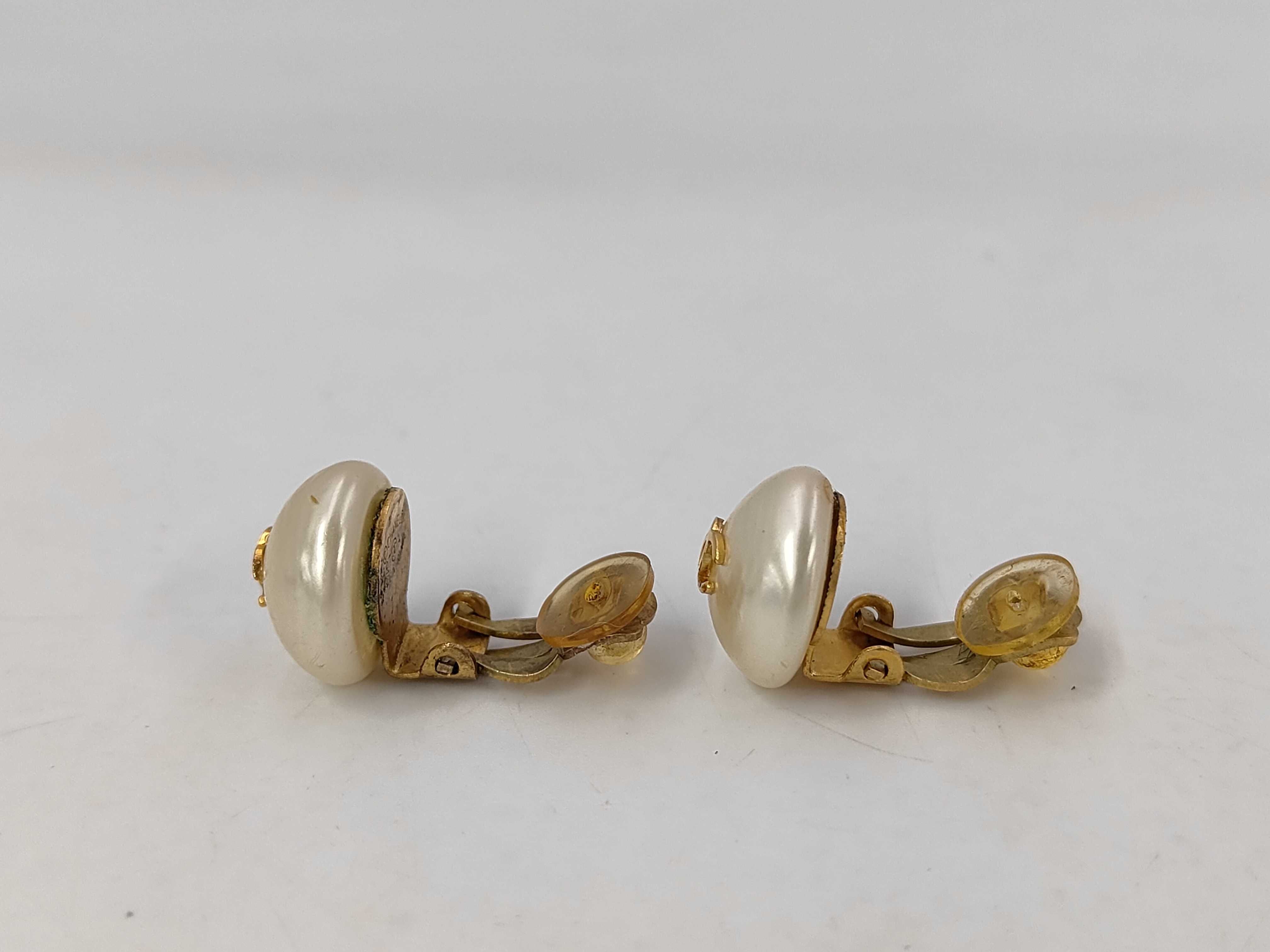 Coco Mark Pearl Earrings Gold Earrings — view 3