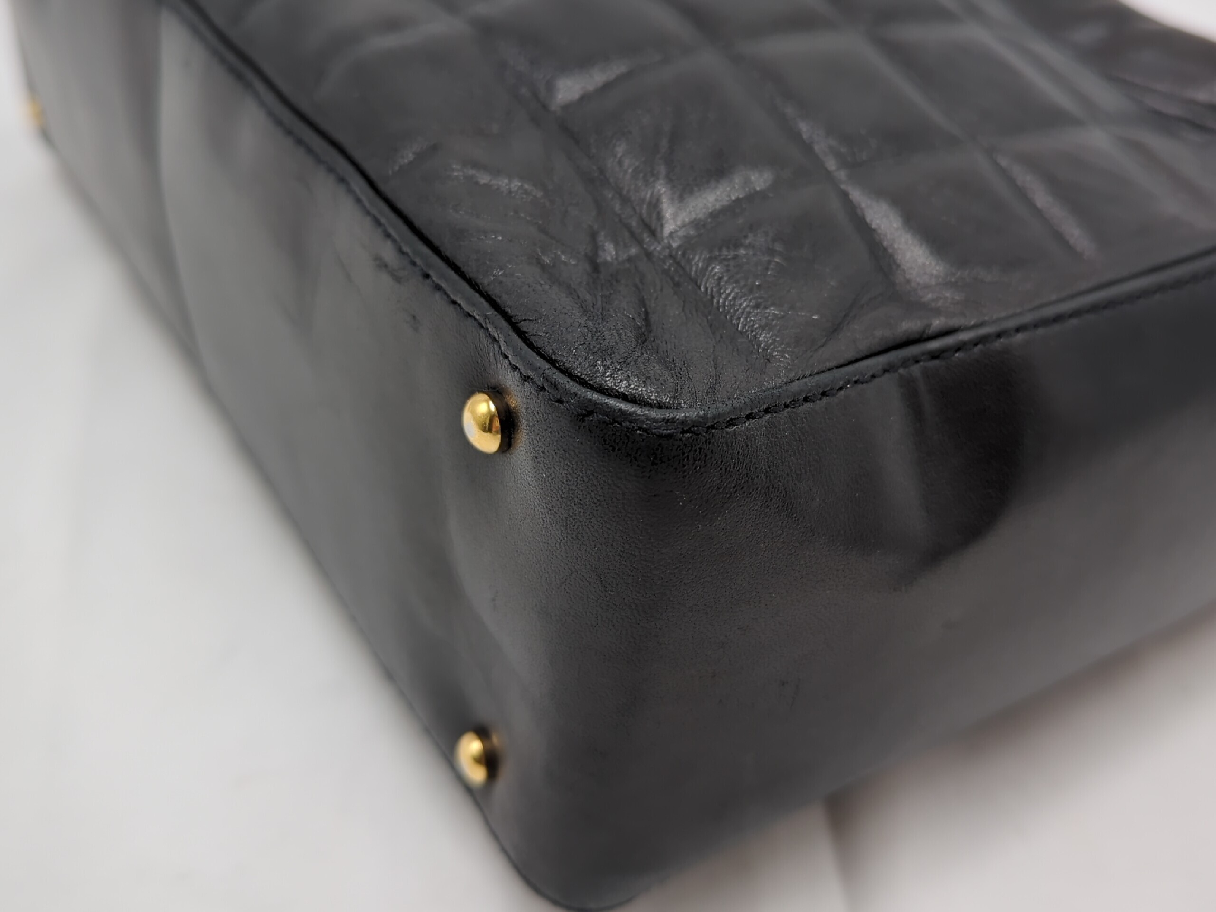 Lambskin Chocolate Bar Shoulder Bag, Black, Series 8 Handbag — view 4