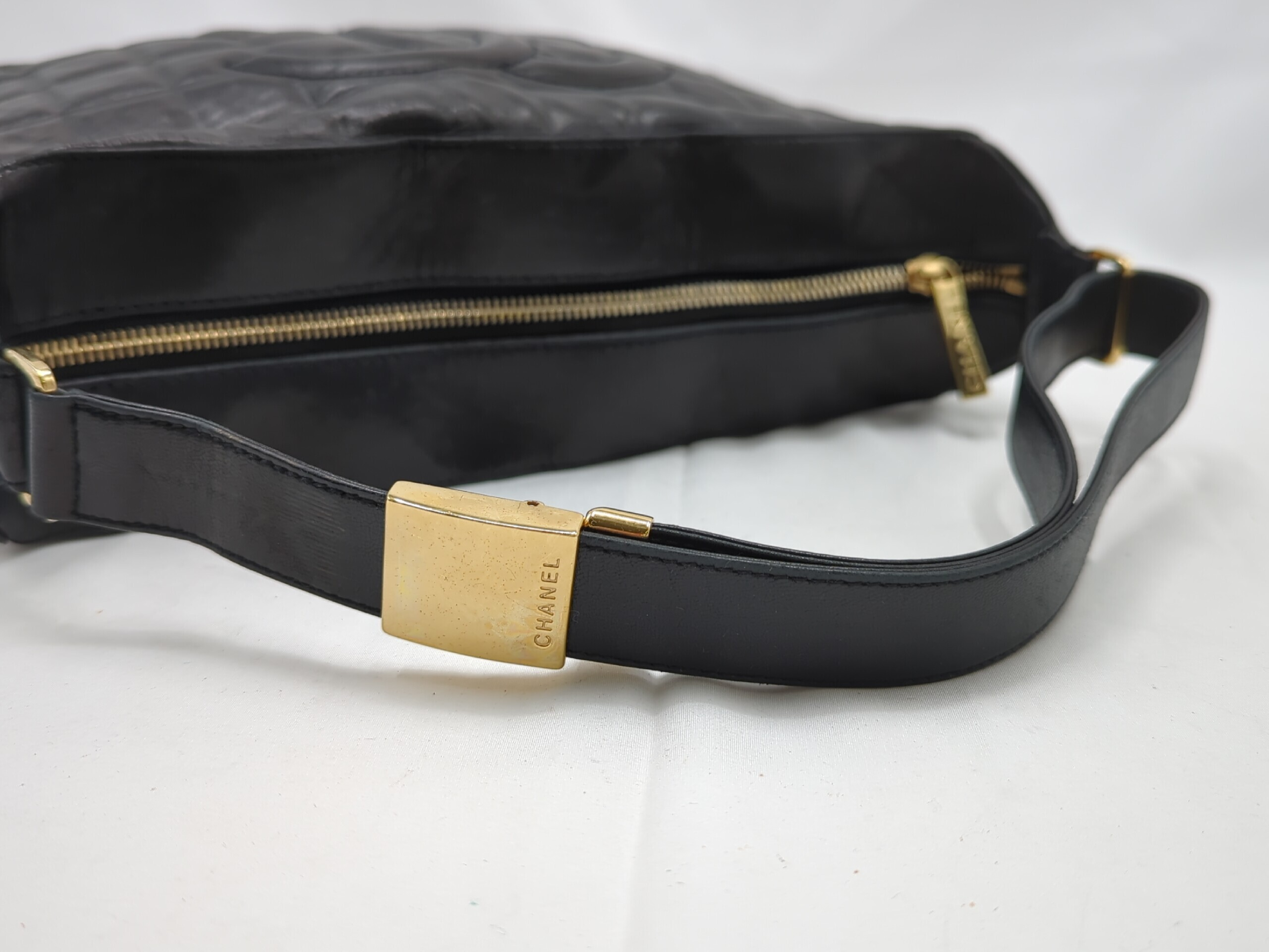 Lambskin Chocolate Bar Shoulder Bag, Black, Series 8 Handbag — view 6