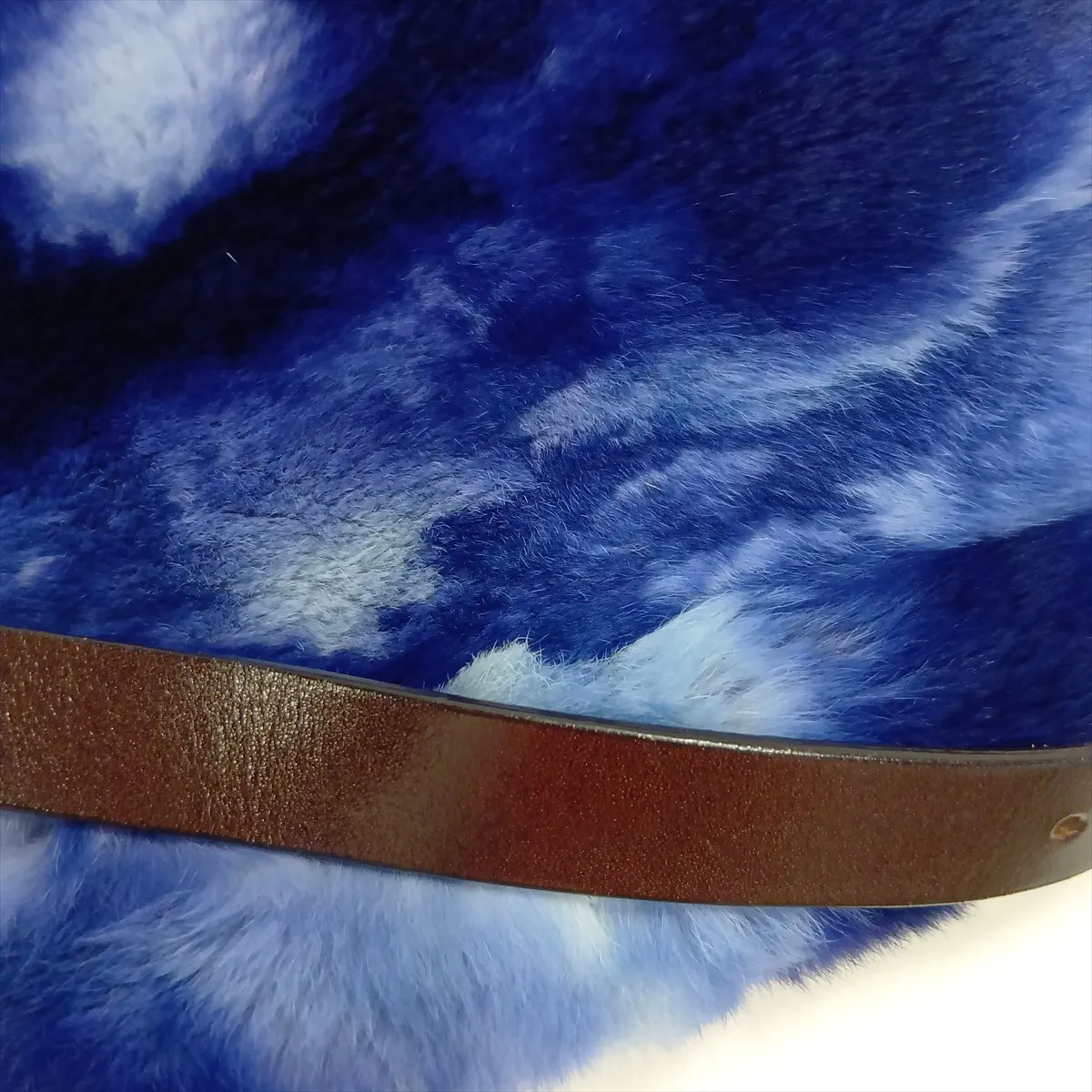 Mamma Bucket Fur Shoulder Bag, Blue — view 13
