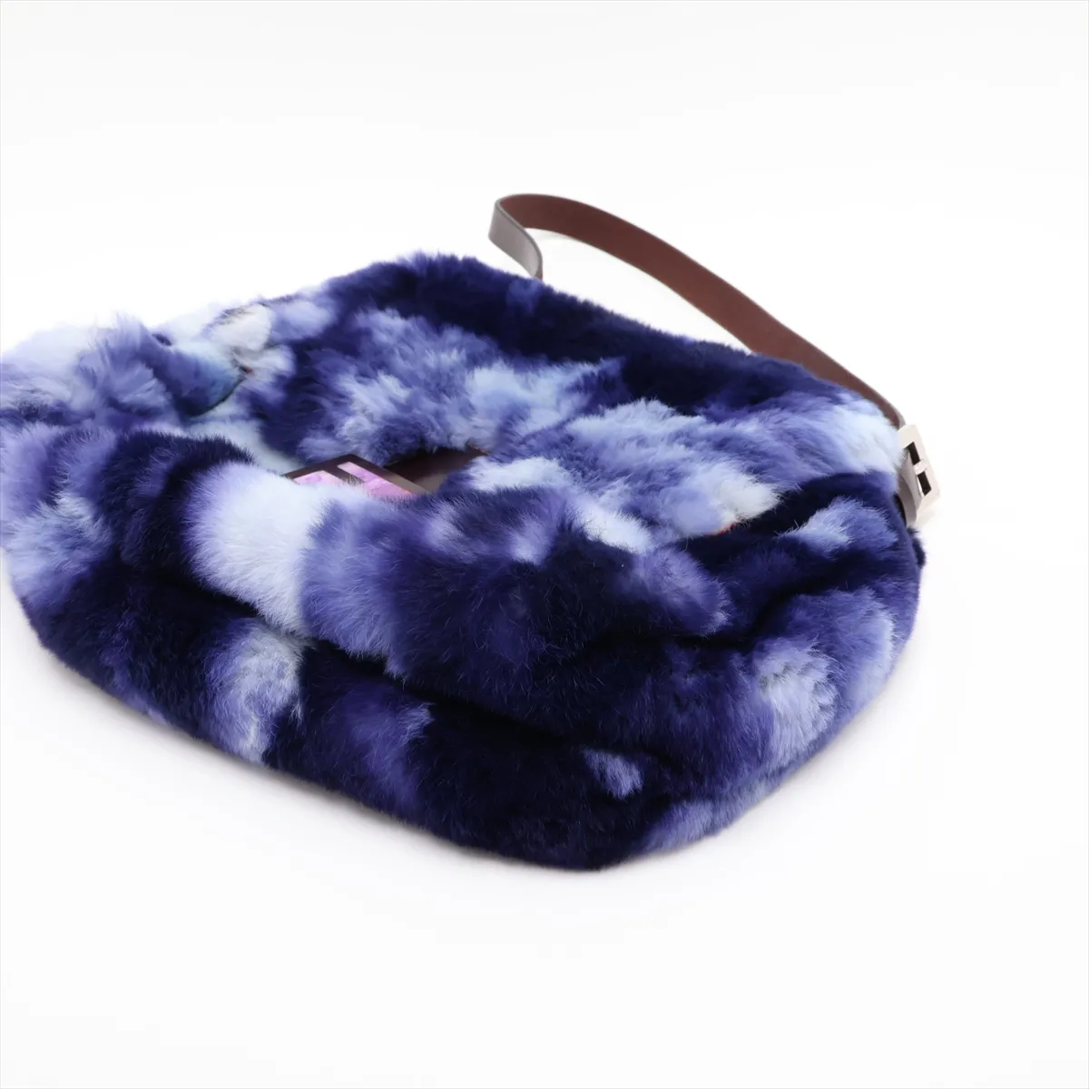 Mamma Bucket Fur Shoulder Bag, Blue — view 3