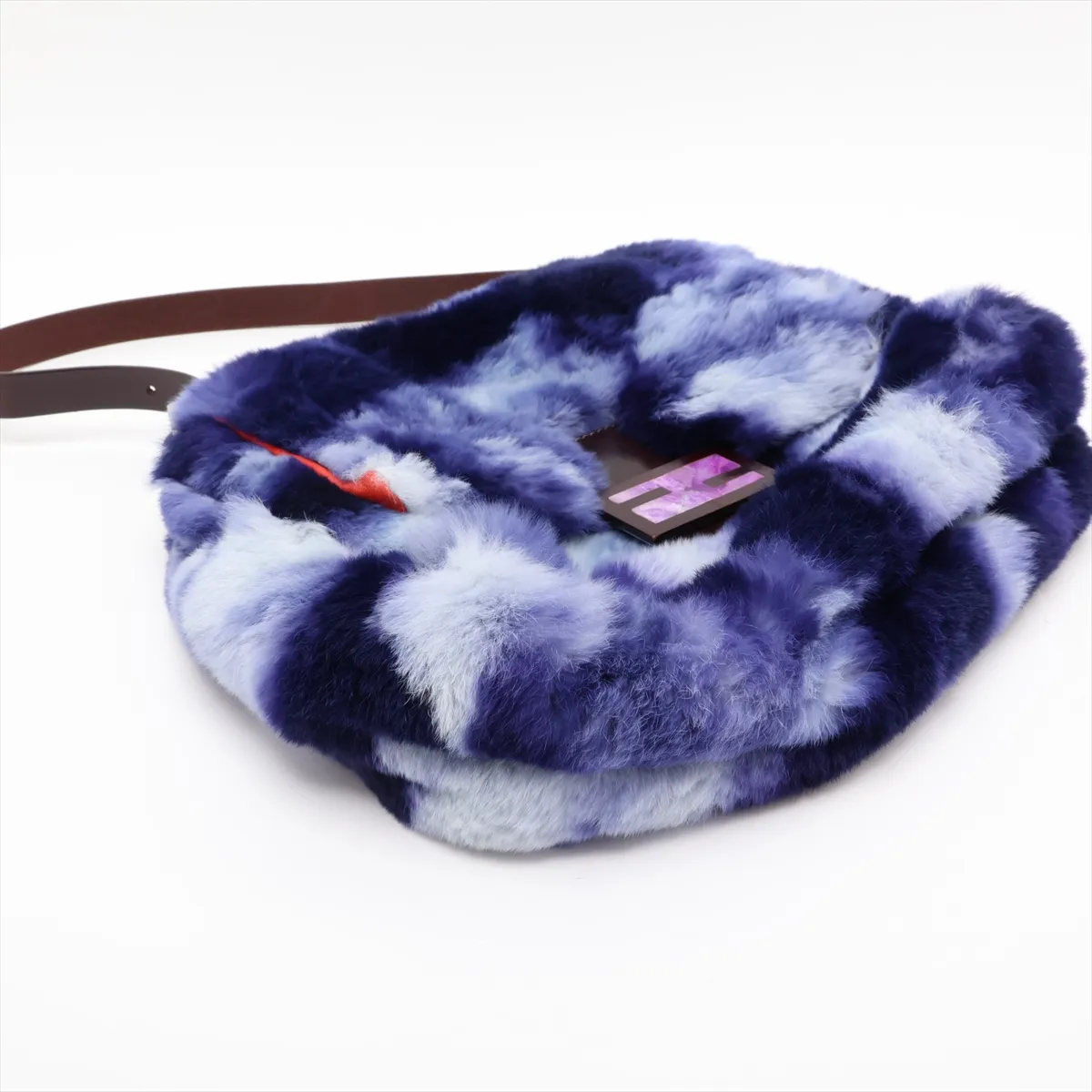 Mamma Bucket Fur Shoulder Bag, Blue — view 4