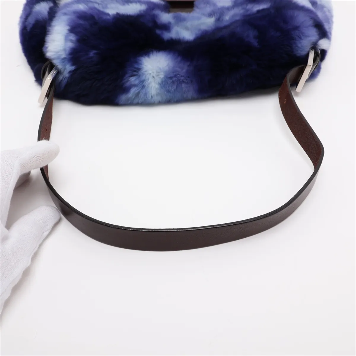 Mamma Bucket Fur Shoulder Bag, Blue — view 5