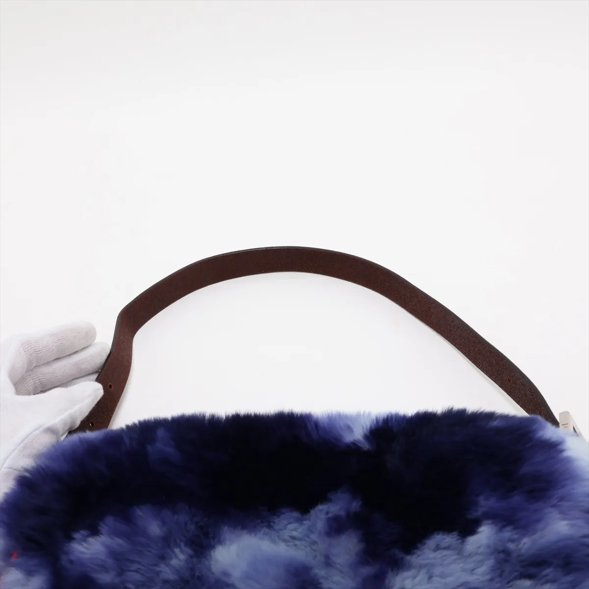 Mamma Bucket Fur Shoulder Bag, Blue — view 6
