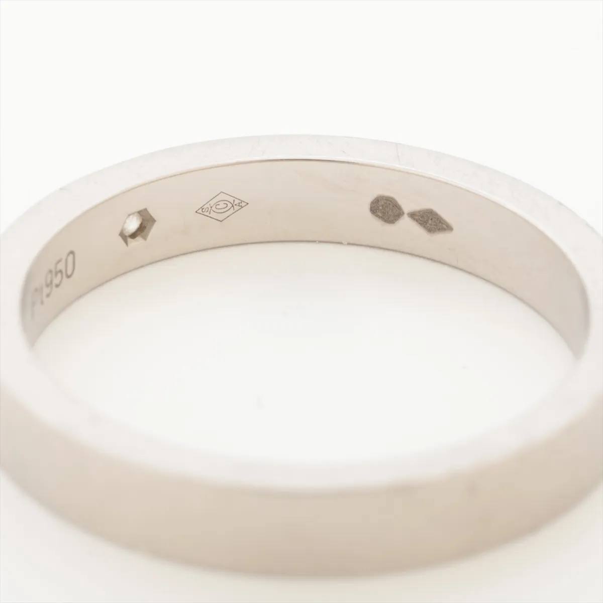 Wedding 1P Diamond Ring Pt950 5.0g 52 Initial FDZ564 Dent — view 4