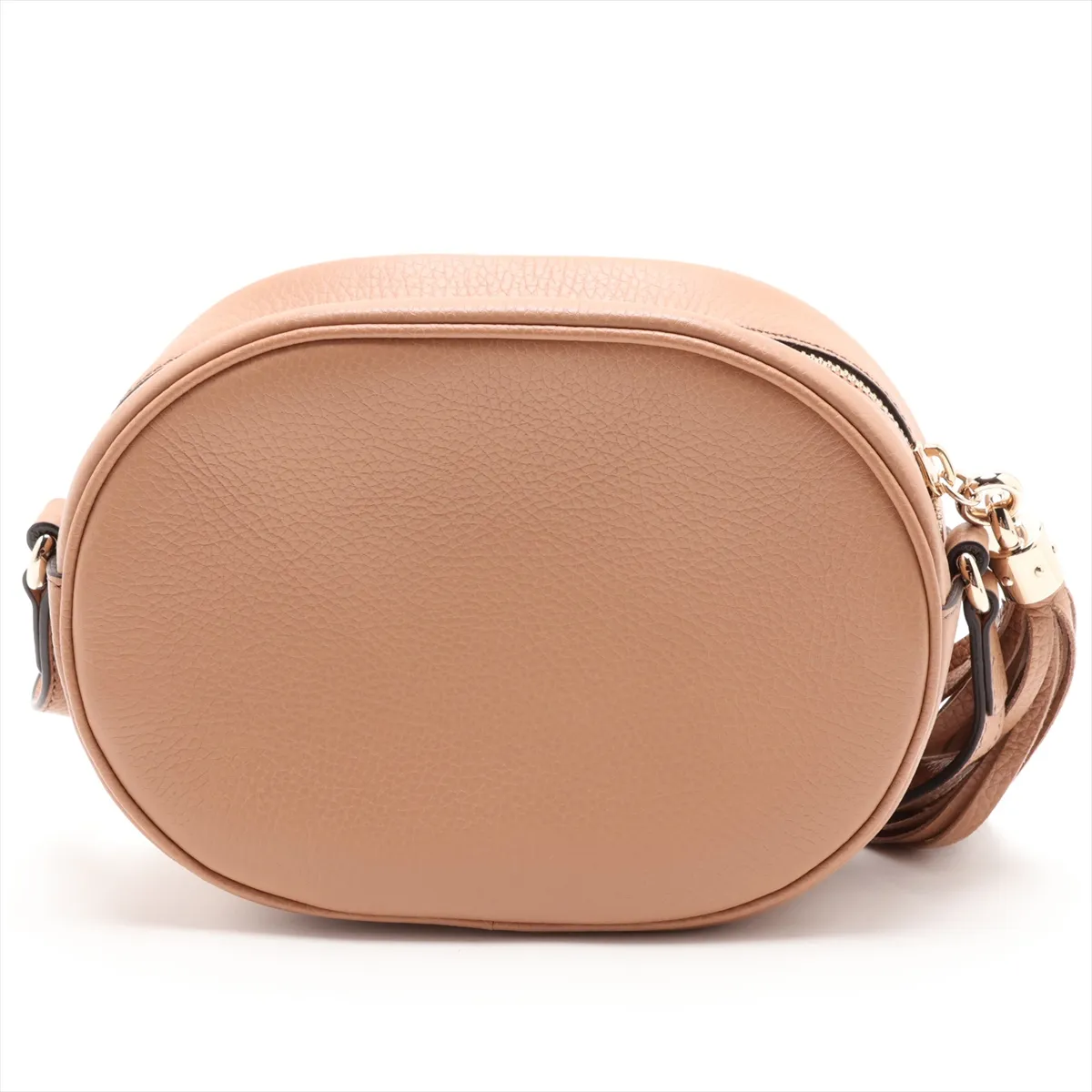 Soho 747779 Leather Shoulder Bag, Beige, Outlet — view 2