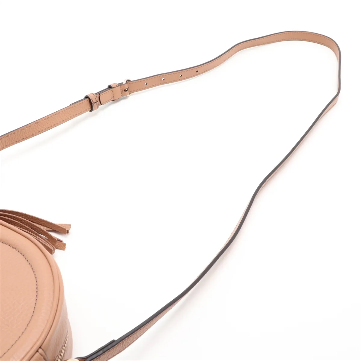 Soho 747779 Leather Shoulder Bag, Beige, Outlet — view 5
