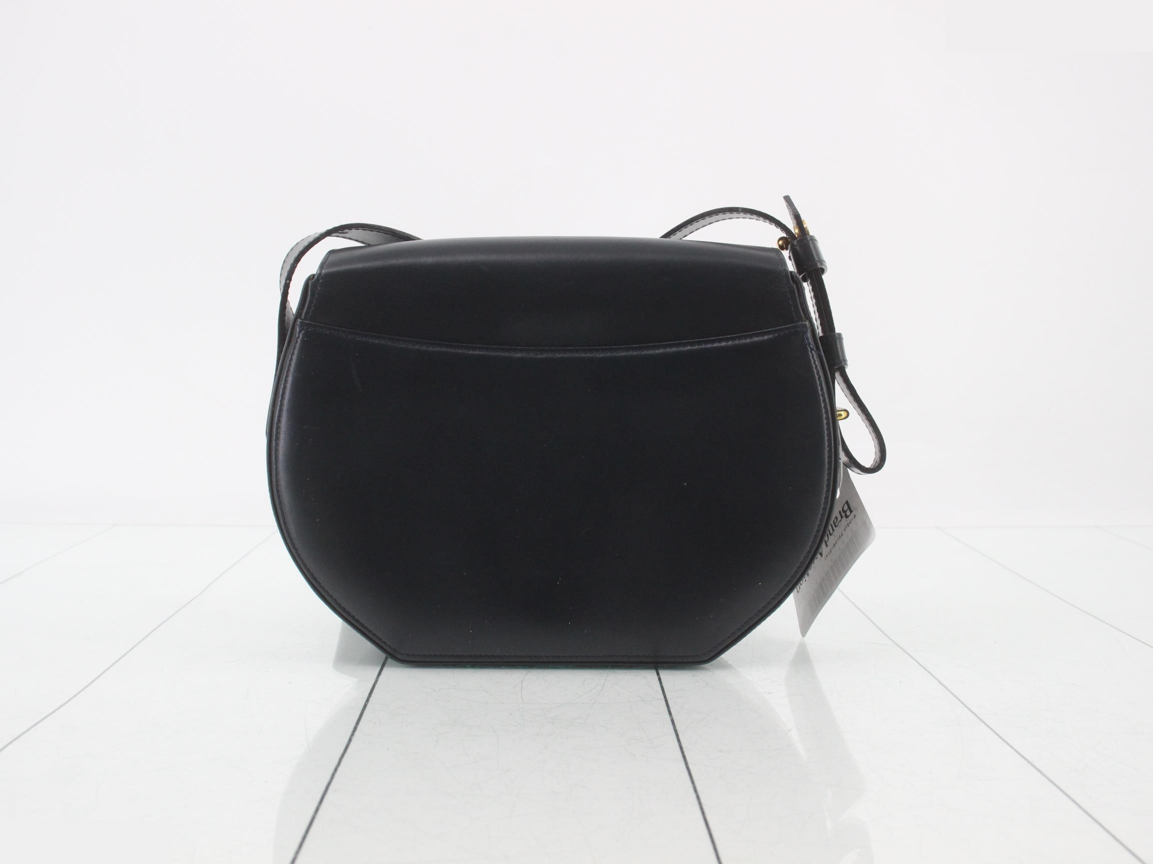 Calfskin Sapphire Mini Shoulder Bag, Navy — view 2