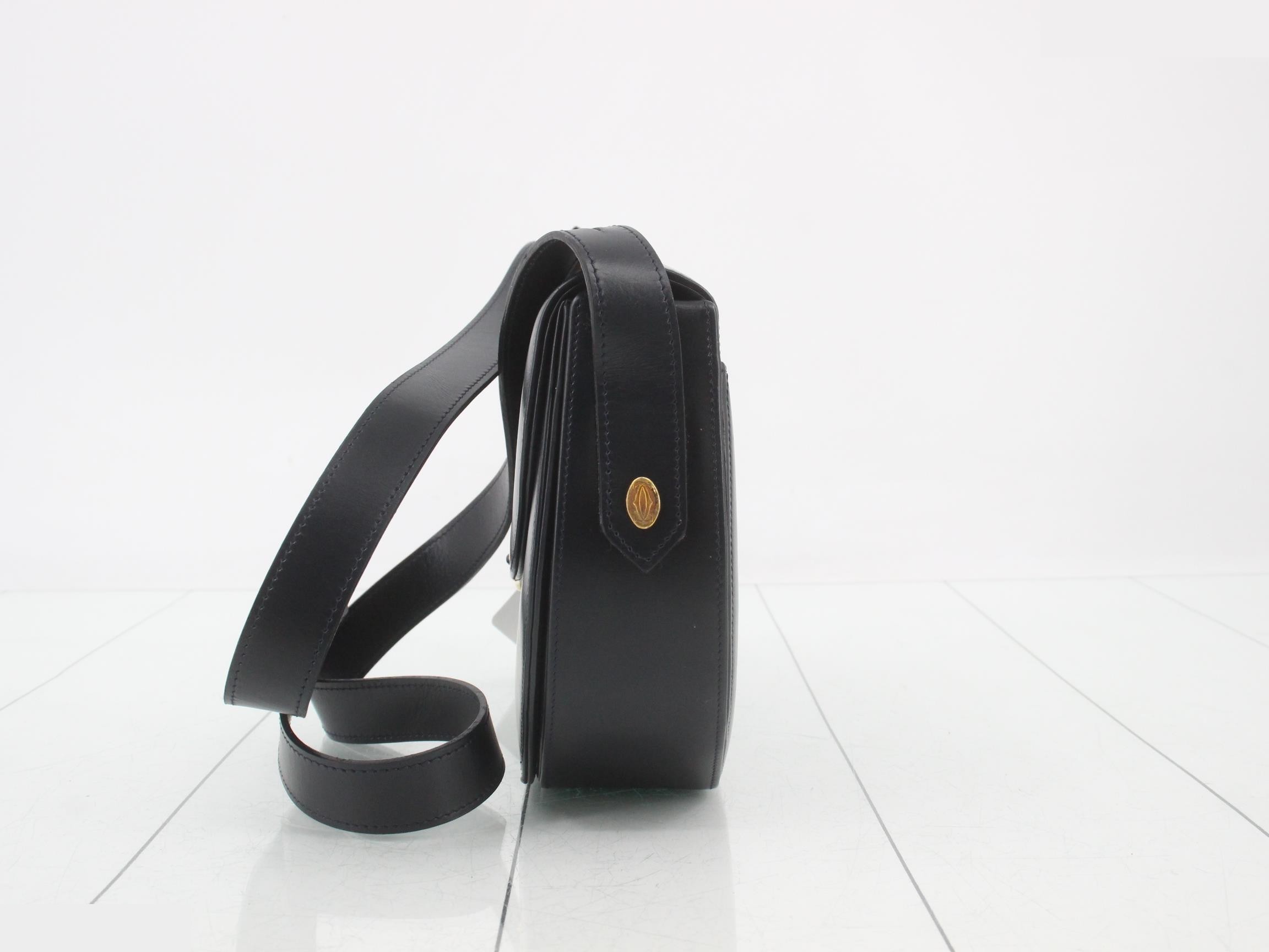 Calfskin Sapphire Mini Shoulder Bag, Navy — view 3