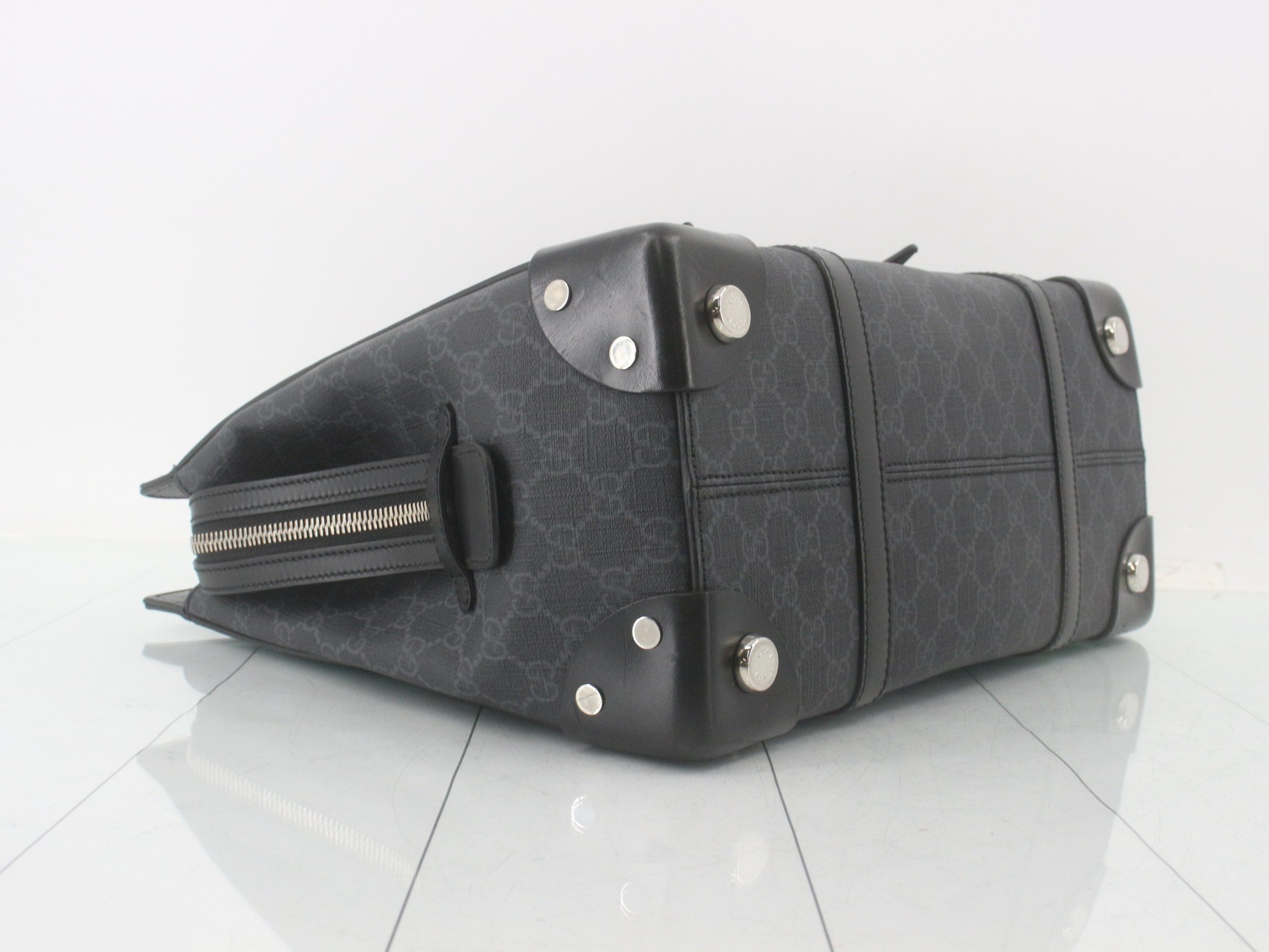 GG Supreme Tote Bag, PVC/Leather, Black — view 5