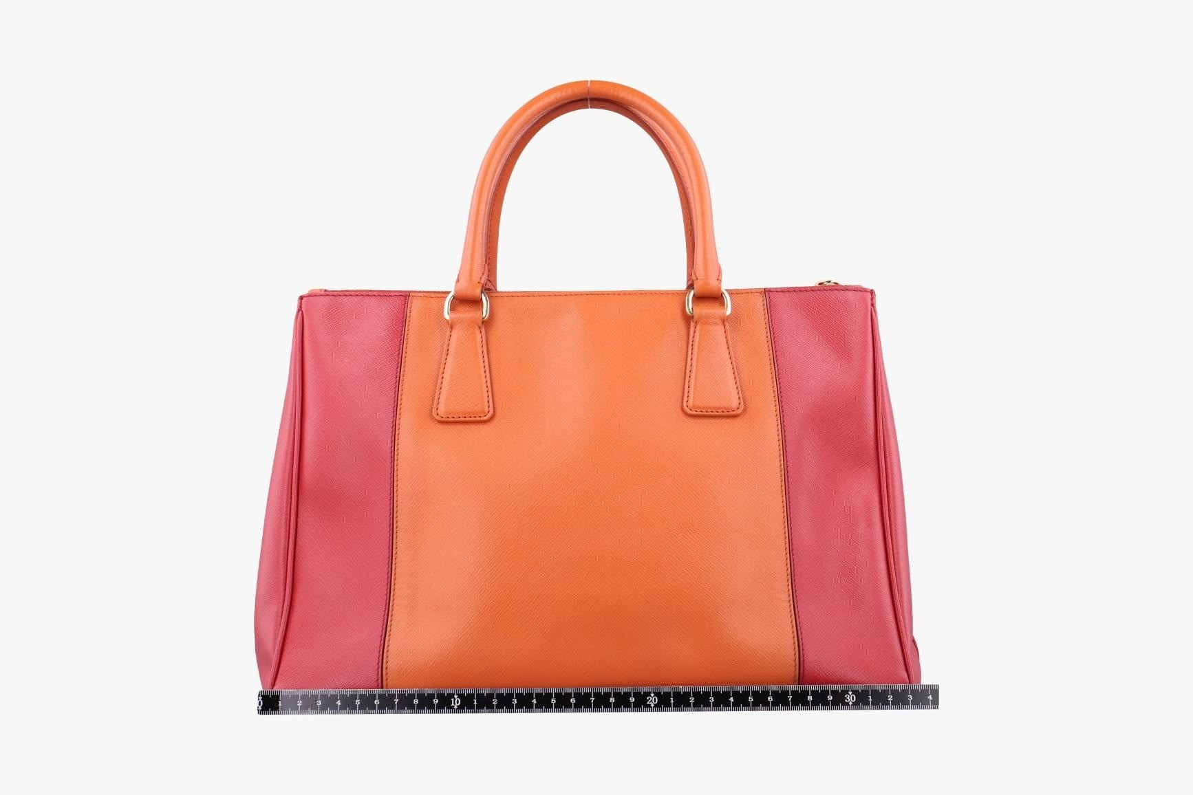 Galleria Saffiano Leather Orange x Red — view 2