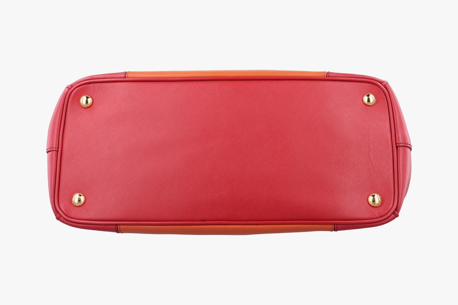 Galleria Saffiano Leather Orange x Red — view 3