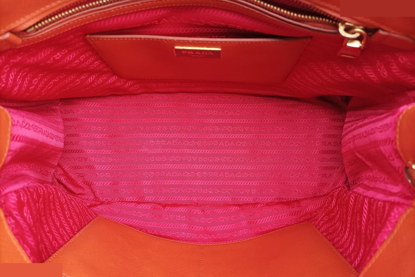 Galleria Saffiano Leather Orange x Red — view 6