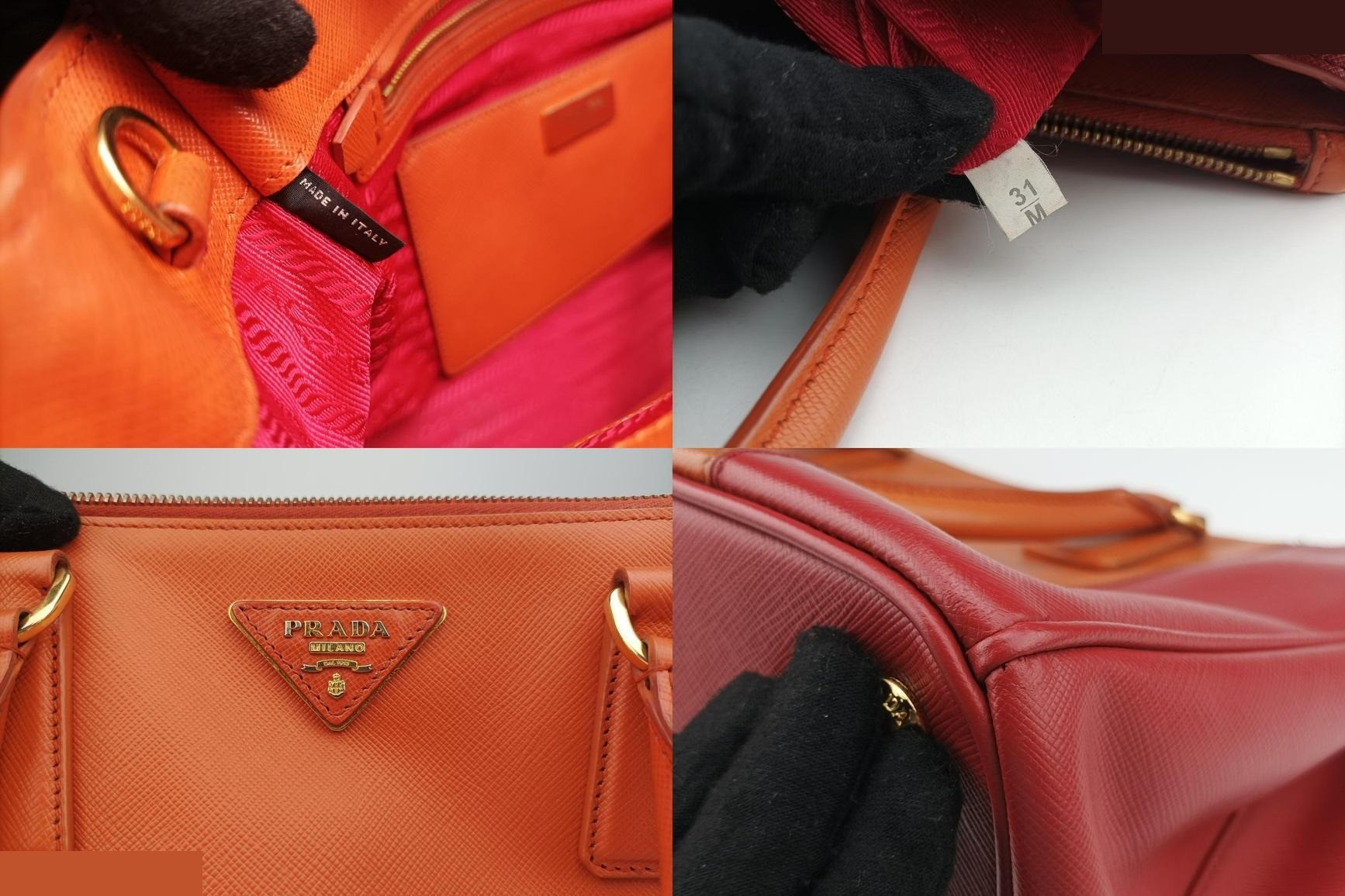 Galleria Saffiano Leather Orange x Red — view 8