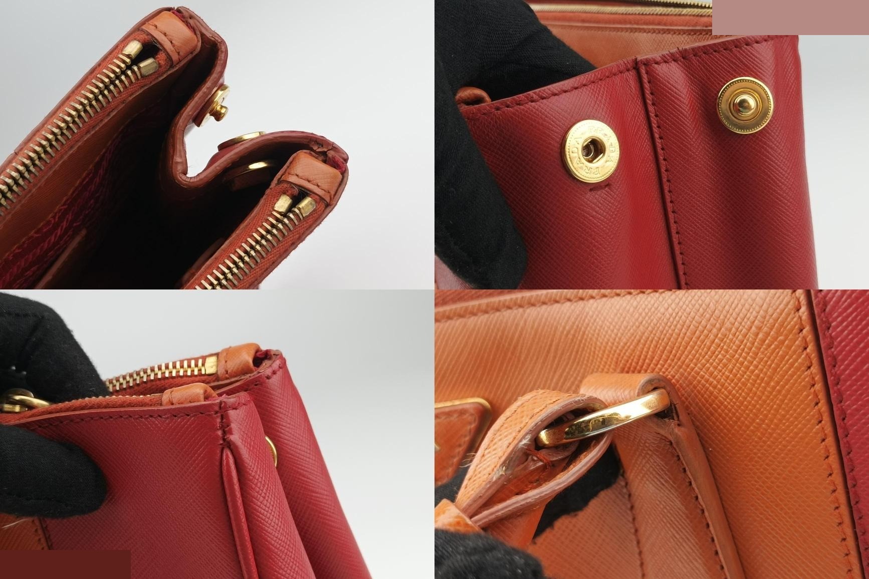 Galleria Saffiano Leather Orange x Red — view 9