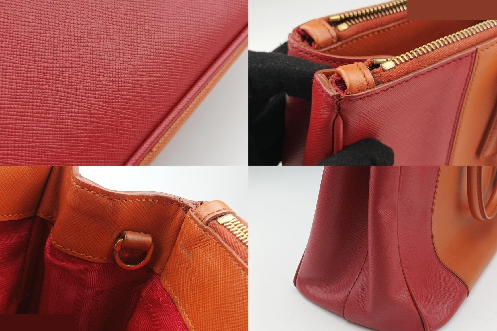 Galleria Saffiano Leather Orange x Red — view 10