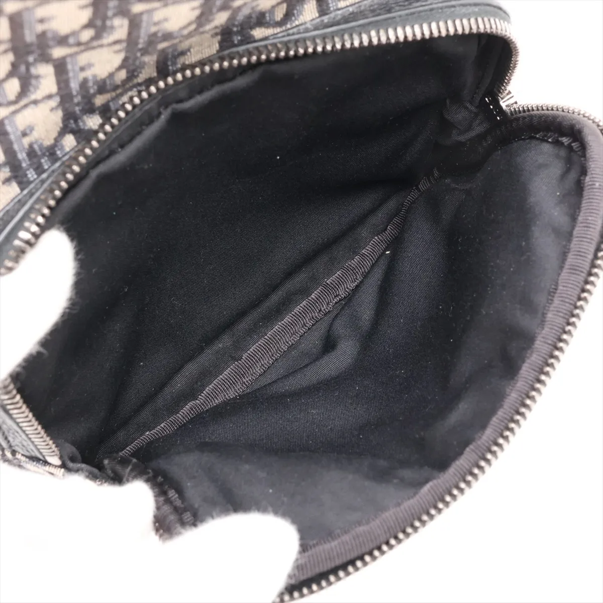 Oblique Rider Mini Sling Bag, Canvas x Leather Body Bag, Navy — view 8