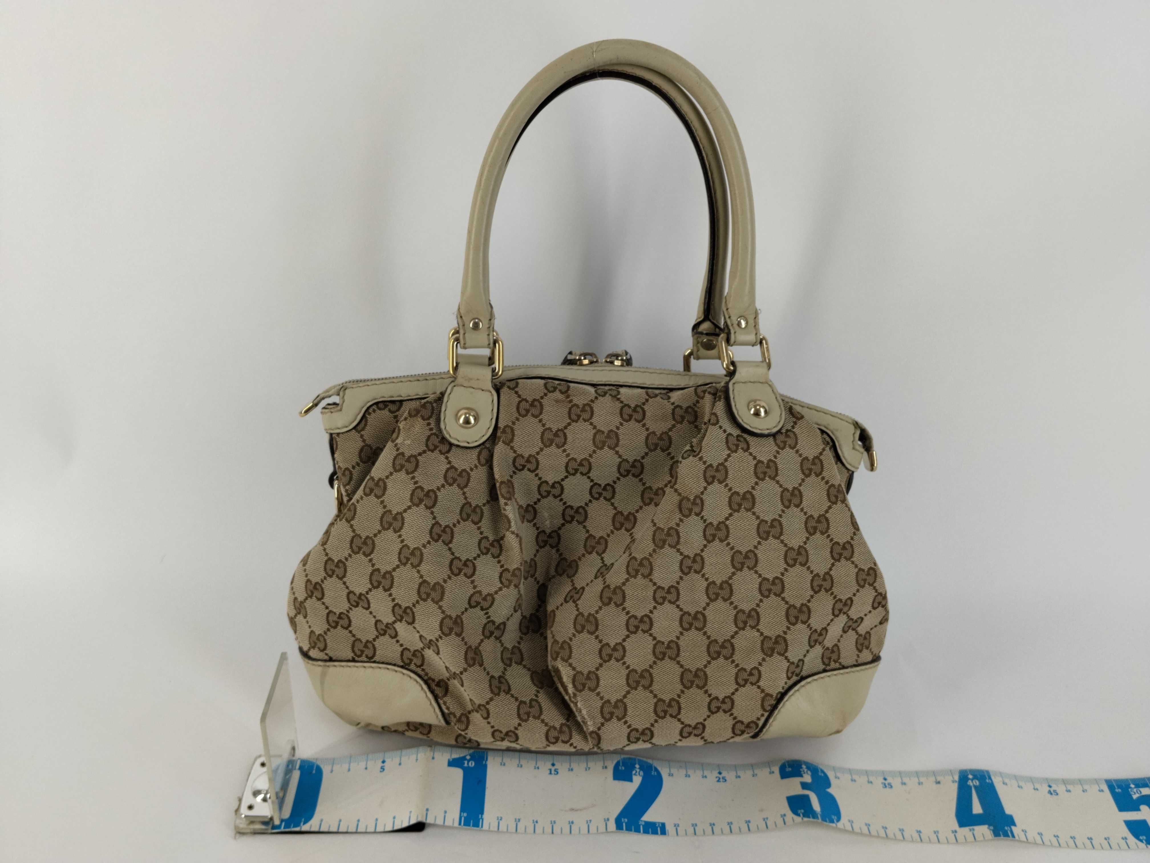 GG Canvas Sukey 2-Way Handbag, Beige x White, 247902 (Handbag) — view 2