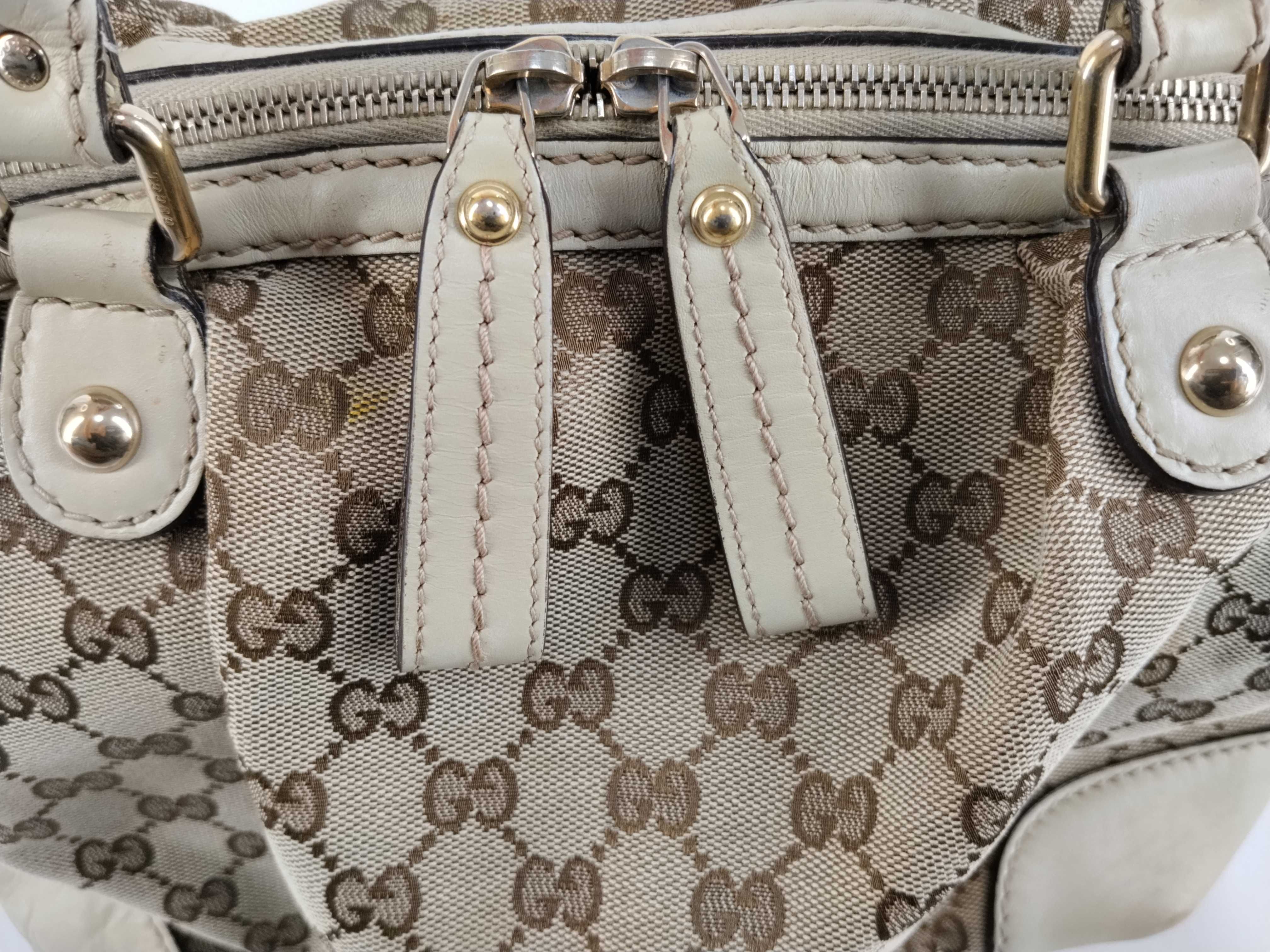 GG Canvas Sukey 2-Way Handbag, Beige x White, 247902 (Handbag) — view 8
