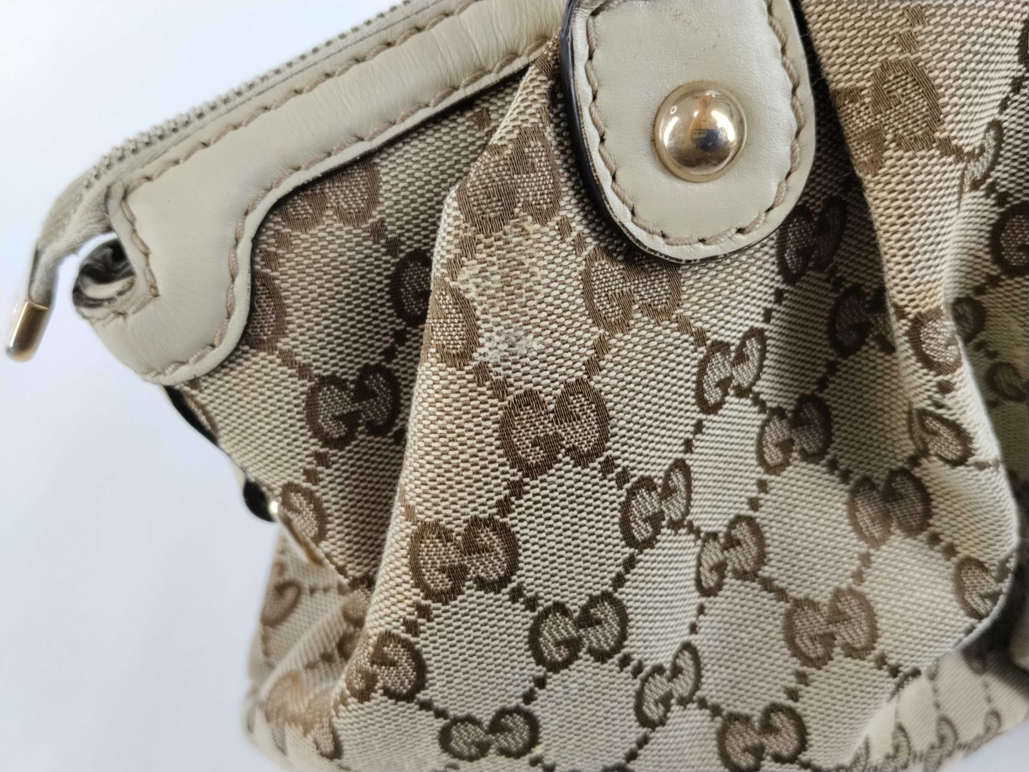 GG Canvas Sukey 2-Way Handbag, Beige x White, 247902 (Handbag) — view 10