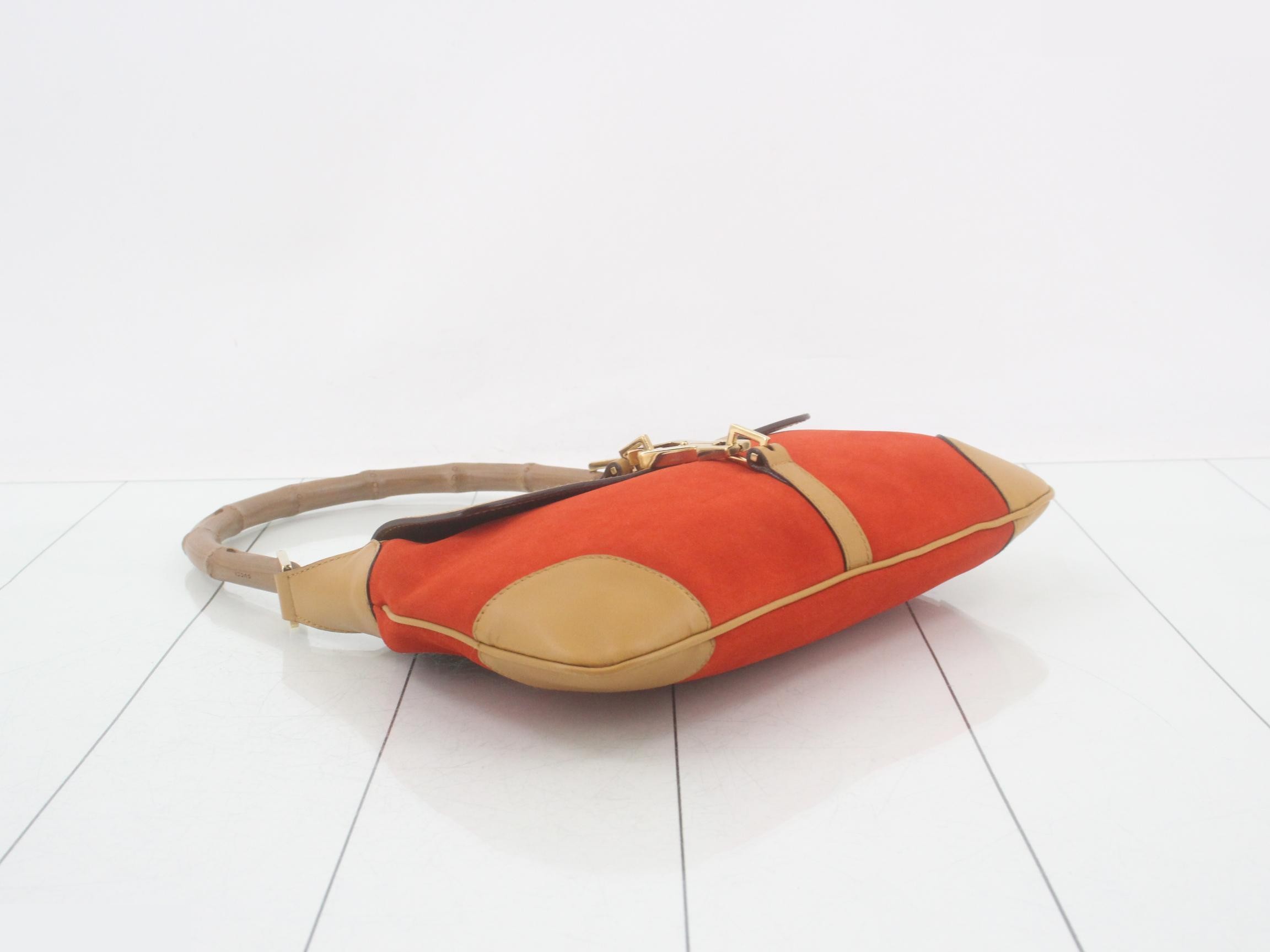 Bamboo Shoulder Bag, Suede/Leather, Beige — view 5