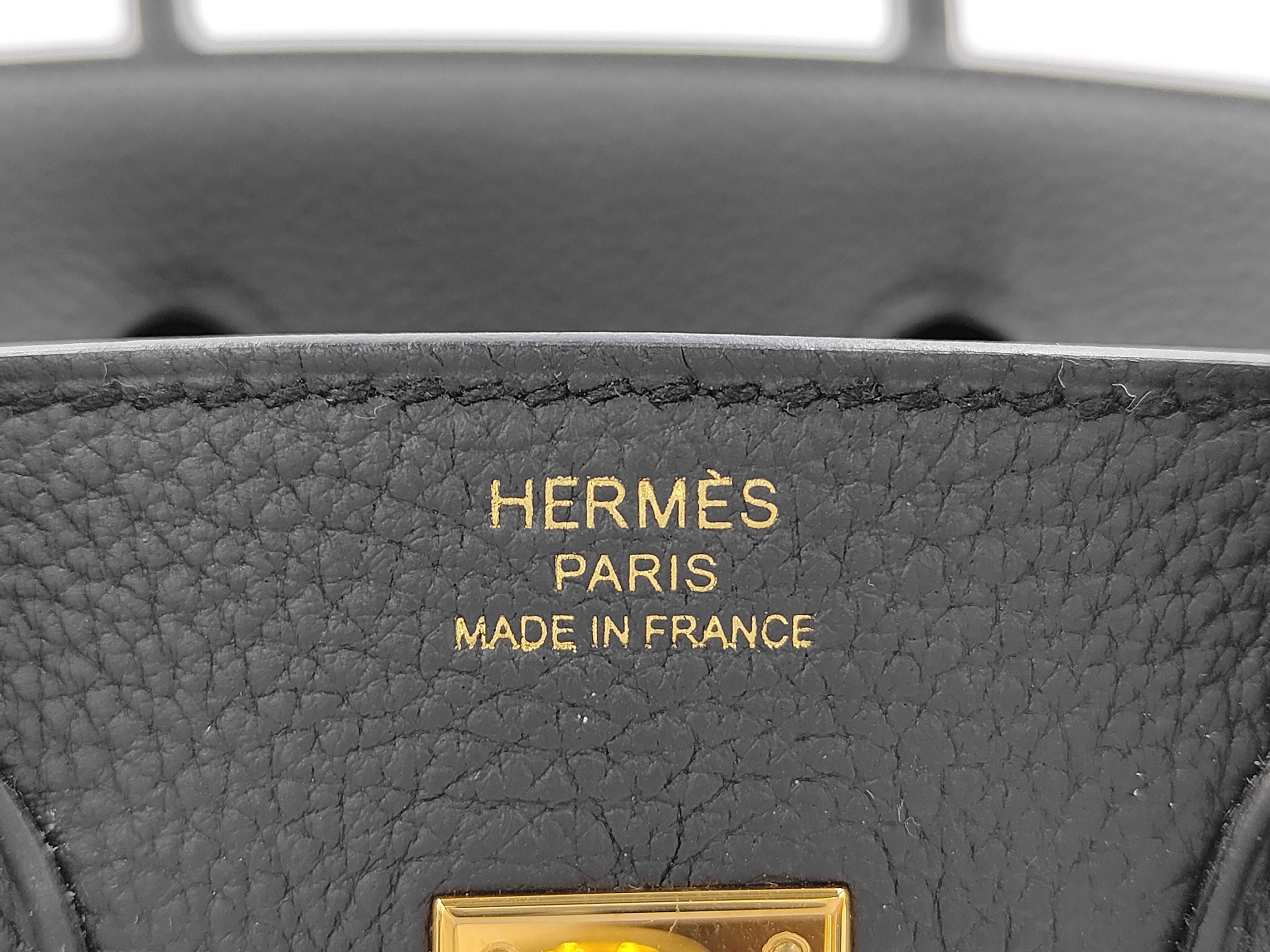 Birkin 25 Togo Leather, Black, Gold Hardware, W Stamp, Handbag — view 15