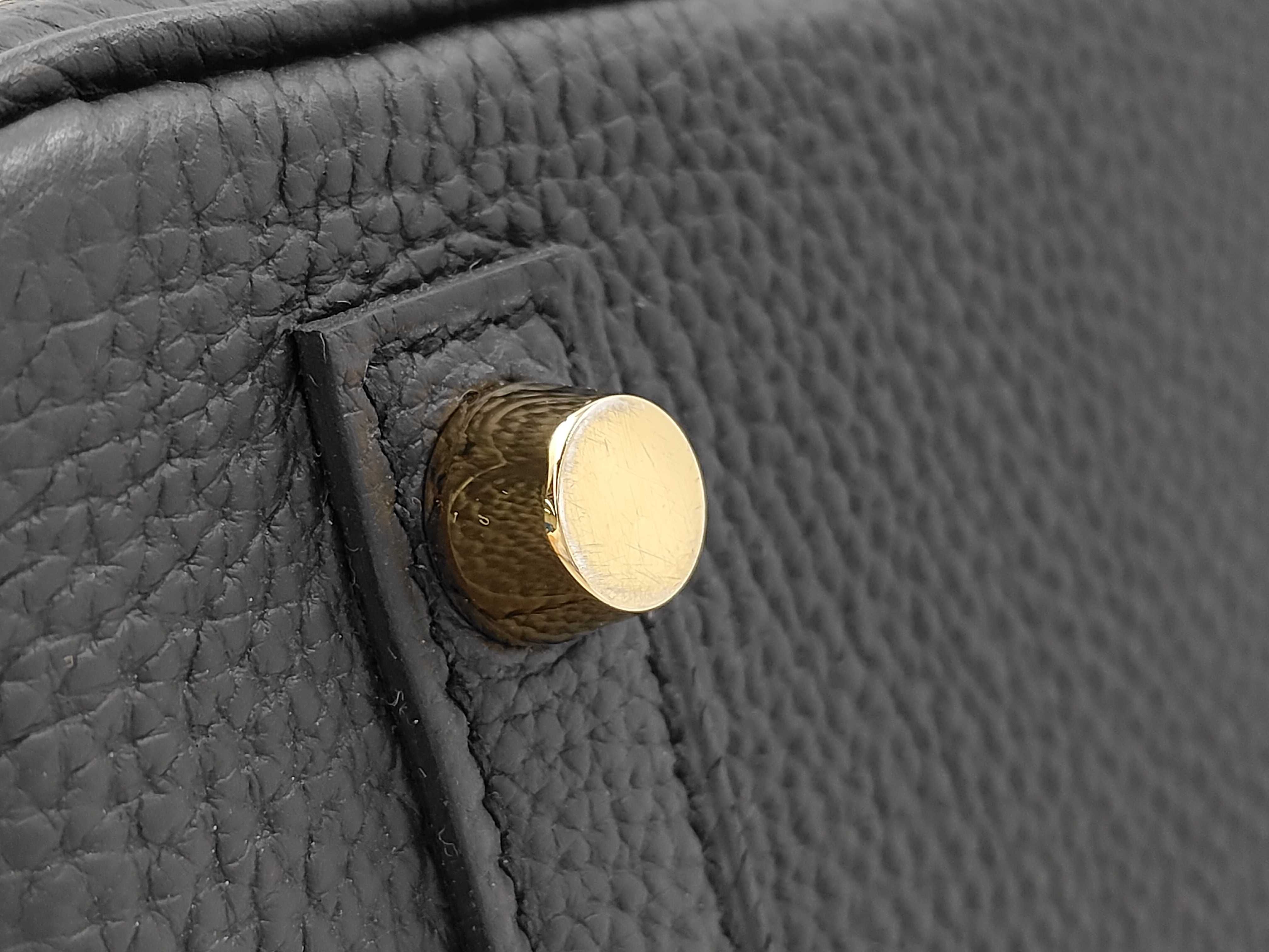 Birkin 25 Togo Leather, Black, Gold Hardware, W Stamp, Handbag — view 5