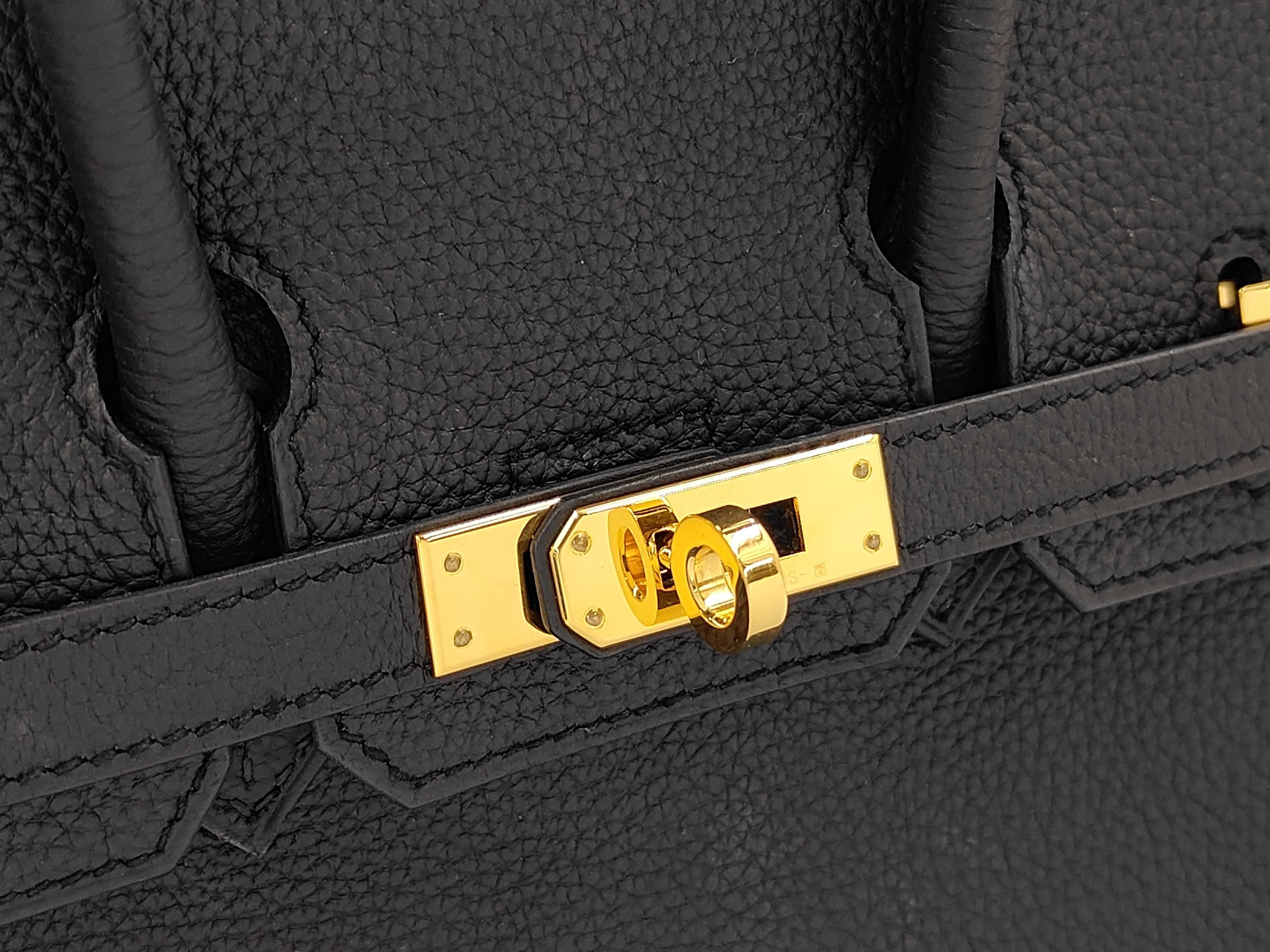 Birkin 25 Togo Leather, Black, Gold Hardware, W Stamp, Handbag — view 6