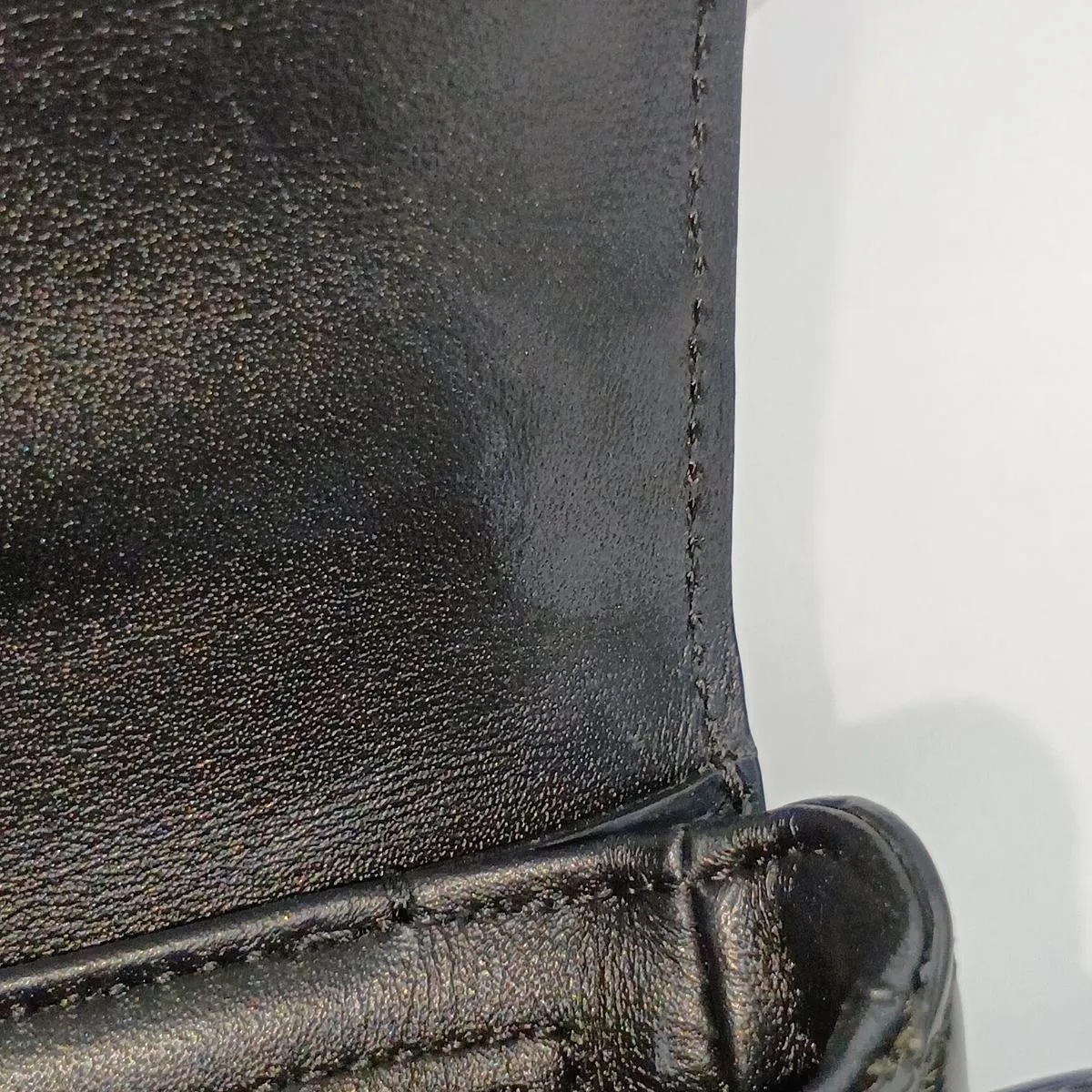 Triomphe Besace Leather Chain Shoulder Bag, Black — view 12