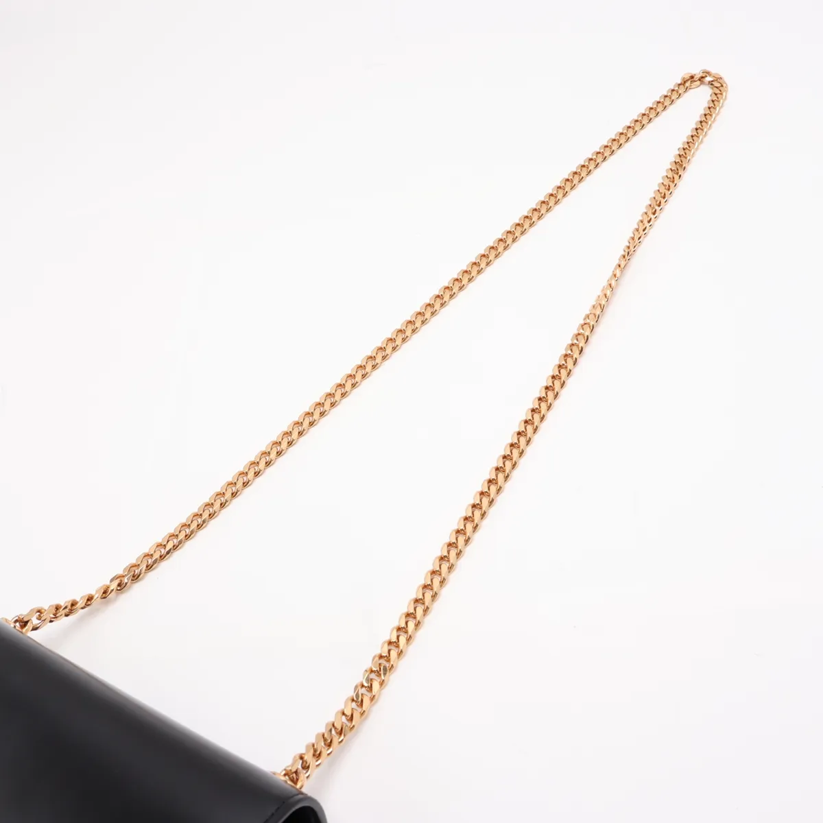 Triomphe Besace Leather Chain Shoulder Bag, Black — view 5