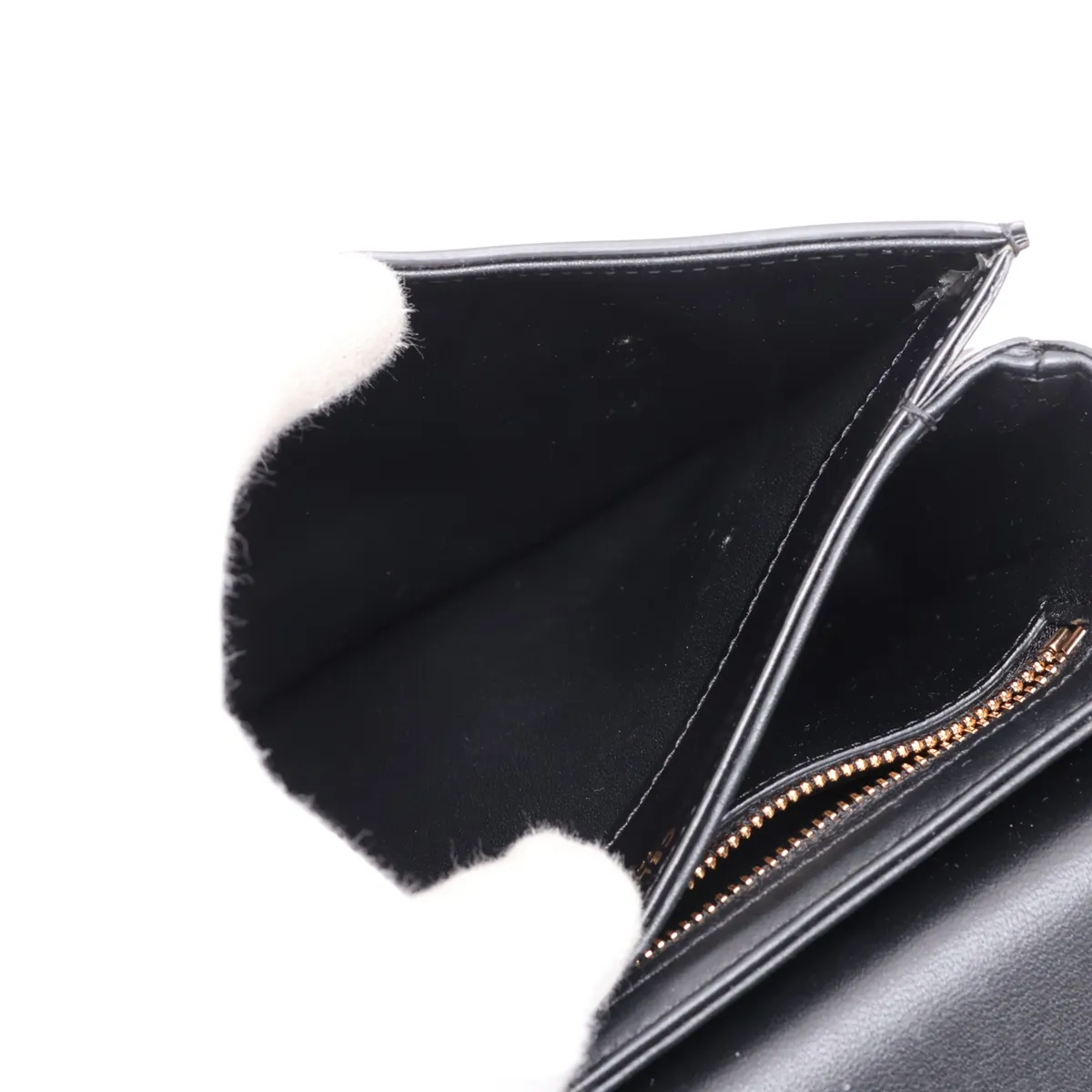 Triomphe Besace Leather Chain Shoulder Bag, Black — view 8