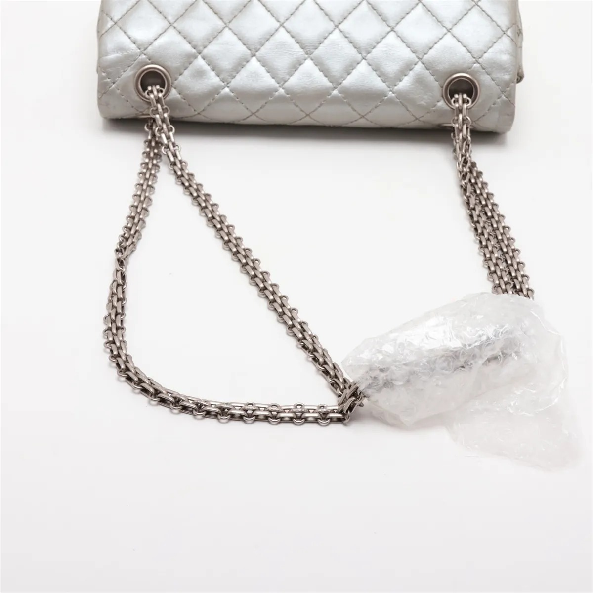 Matelassé 2.55 Leather Double Flap Double Chain Bag, Silver, Silver Hardware, 12625370, Serial Number 12, A37586 — view 5