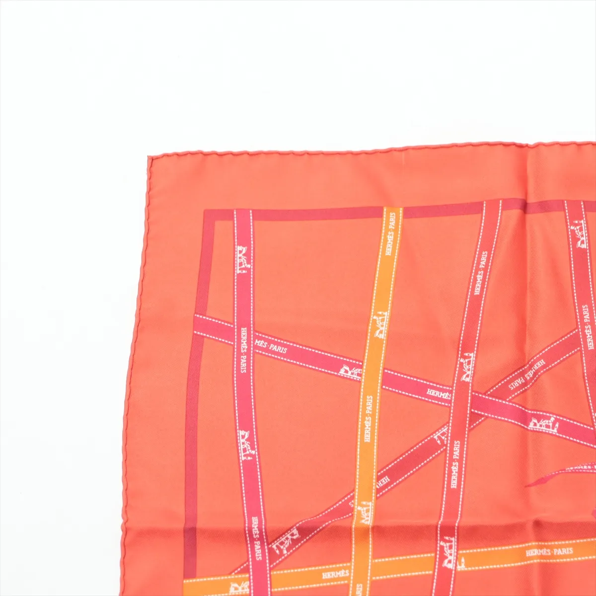 Carre 45 Bolduc Ribbon Scarf Silk Red — view 2