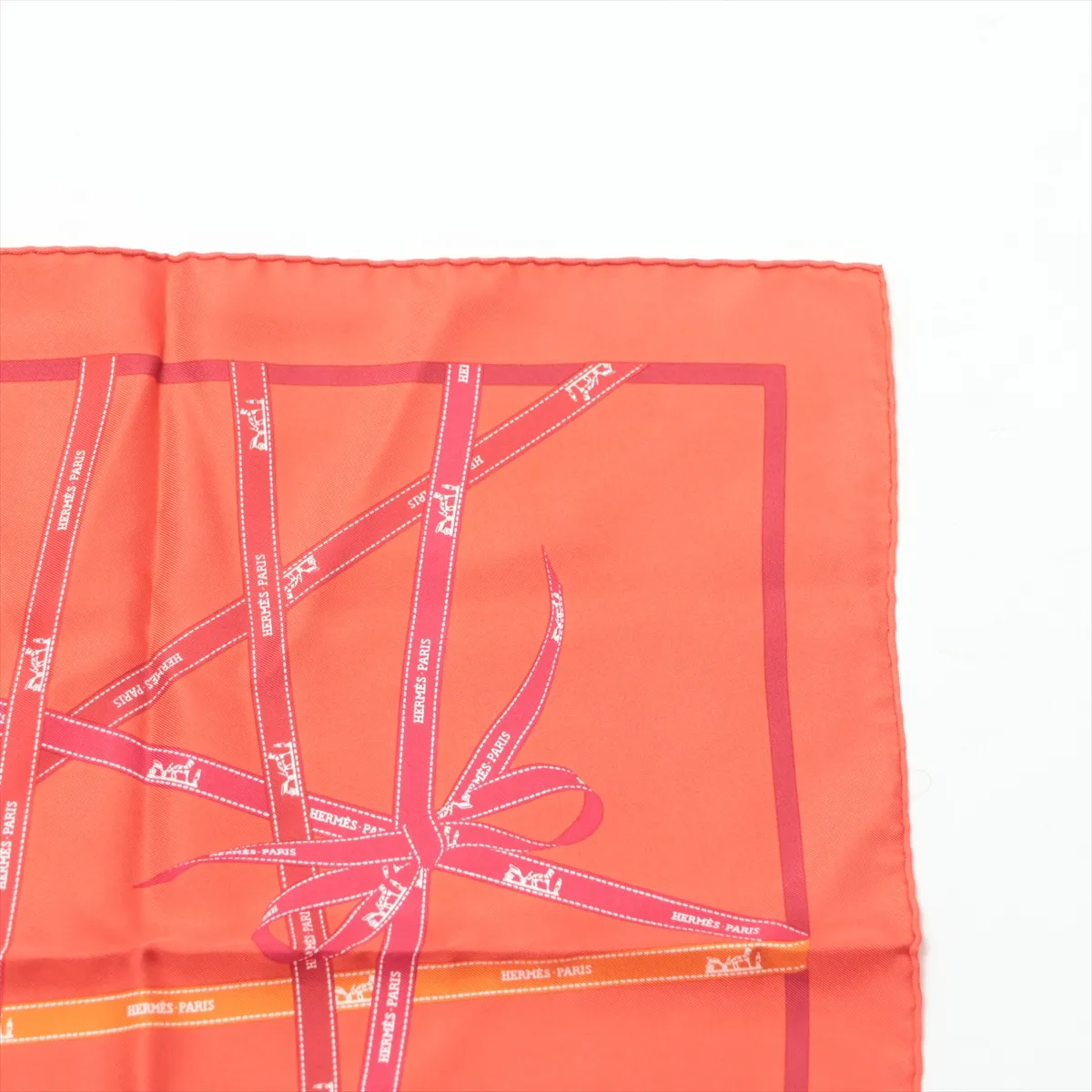 Carre 45 Bolduc Ribbon Scarf Silk Red — view 3