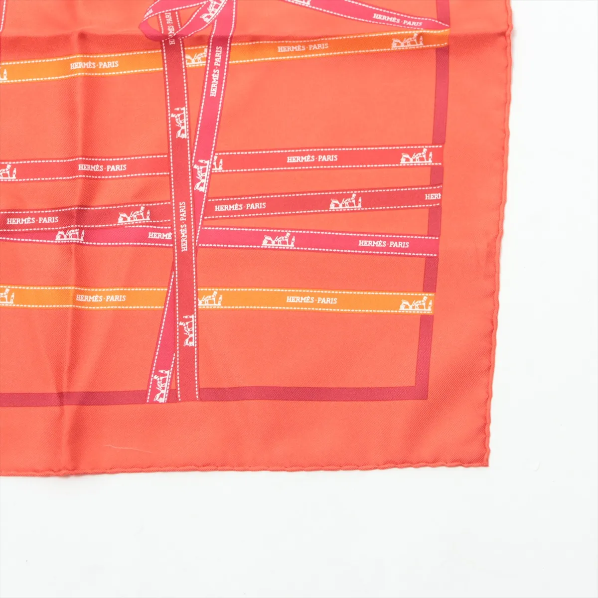 Carre 45 Bolduc Ribbon Scarf Silk Red — view 4