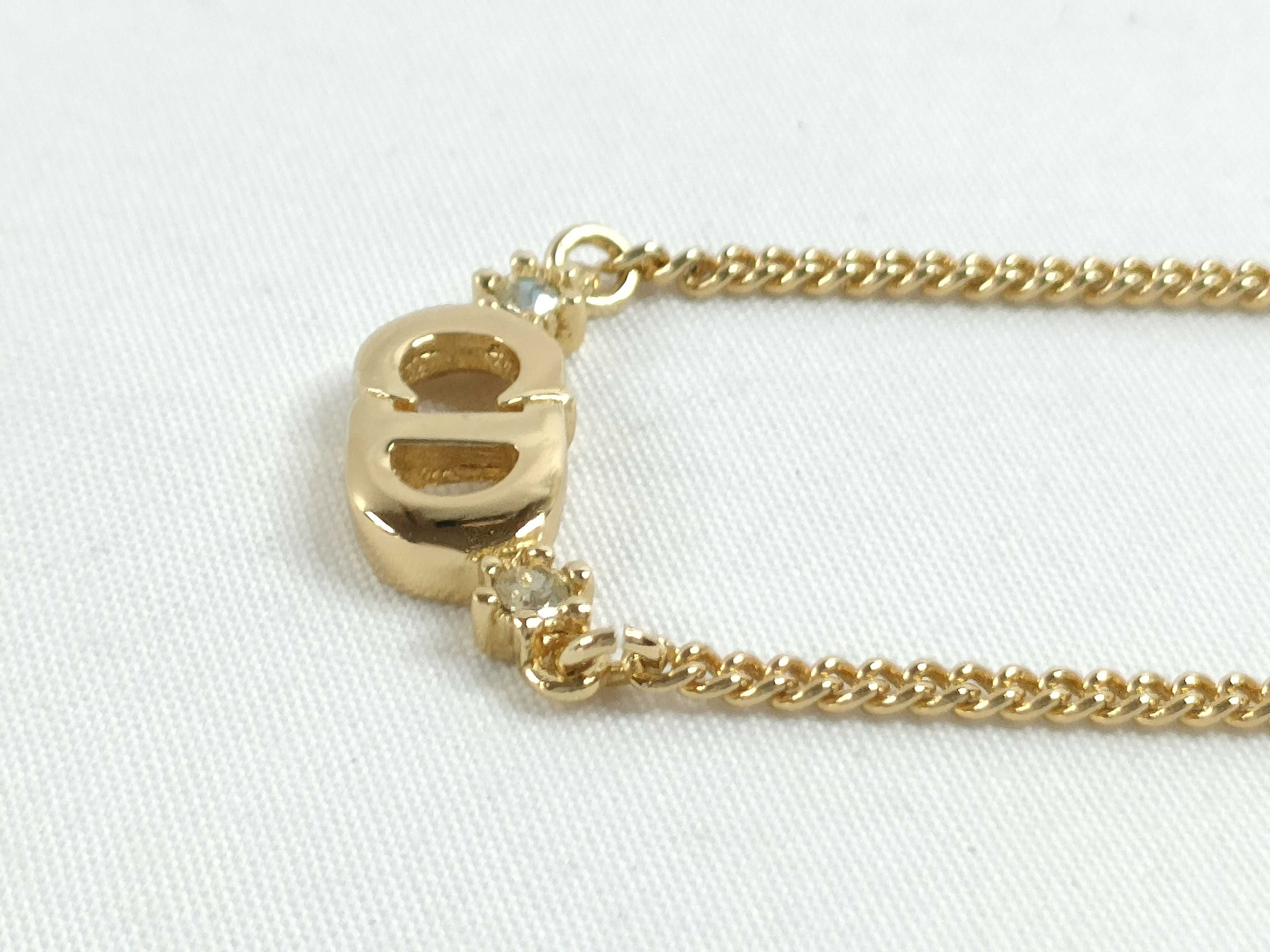 Rhinestone Logo Necklace, Gold Accessory (VO8566) Necklace — view 3