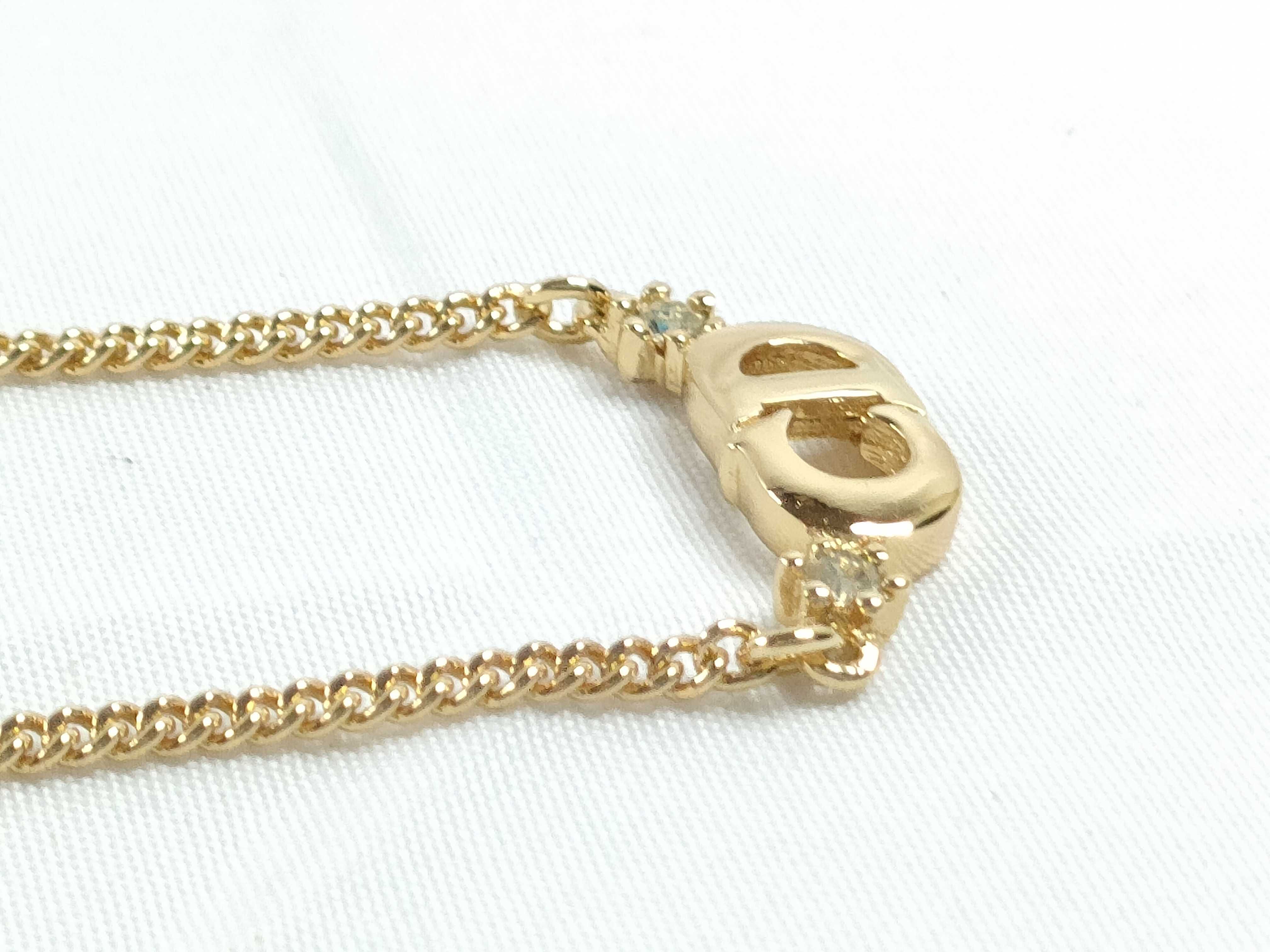 Rhinestone Logo Necklace, Gold Accessory (VO8566) Necklace — view 4