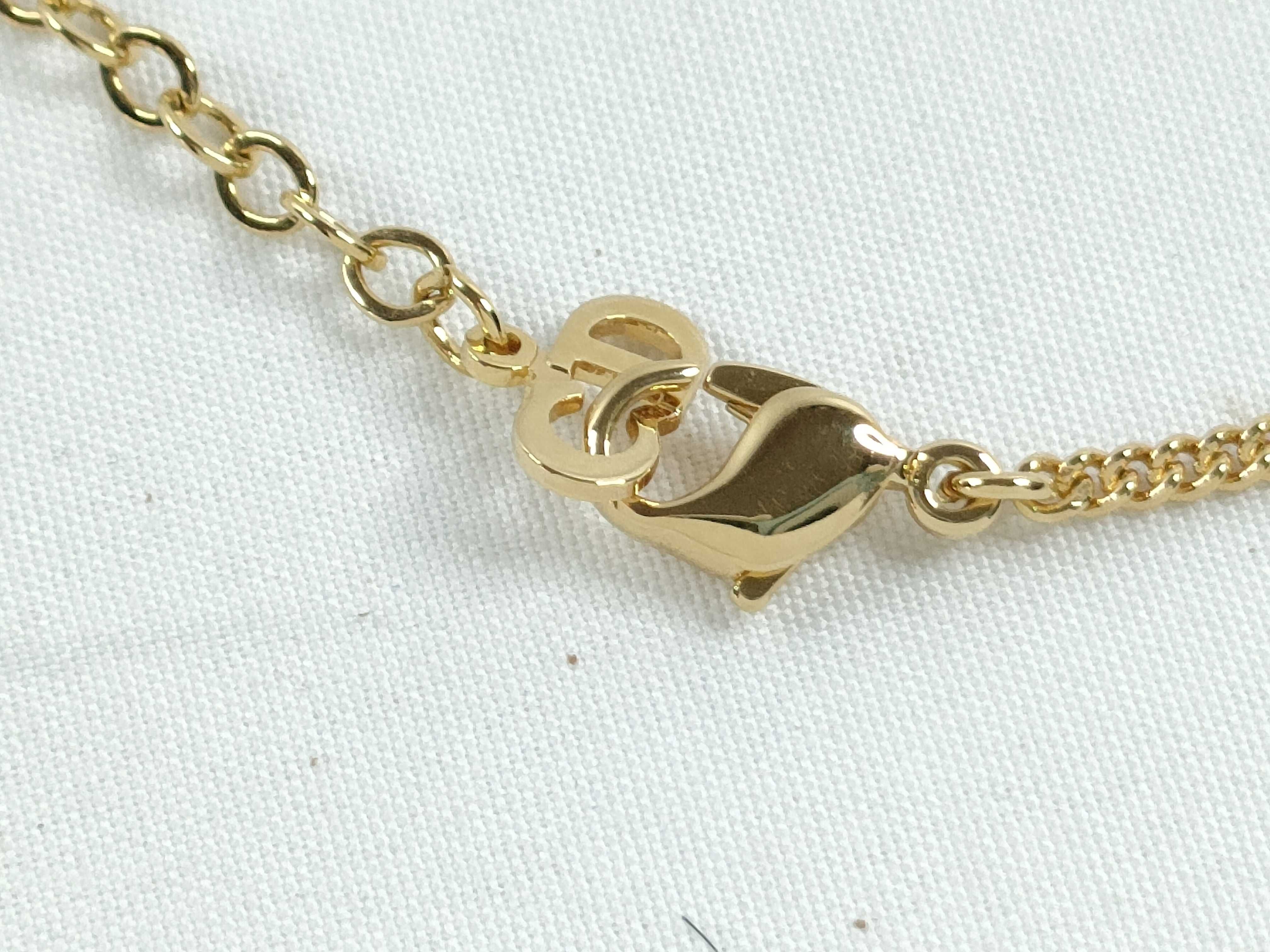 Rhinestone Logo Necklace, Gold Accessory (VO8566) Necklace — view 6