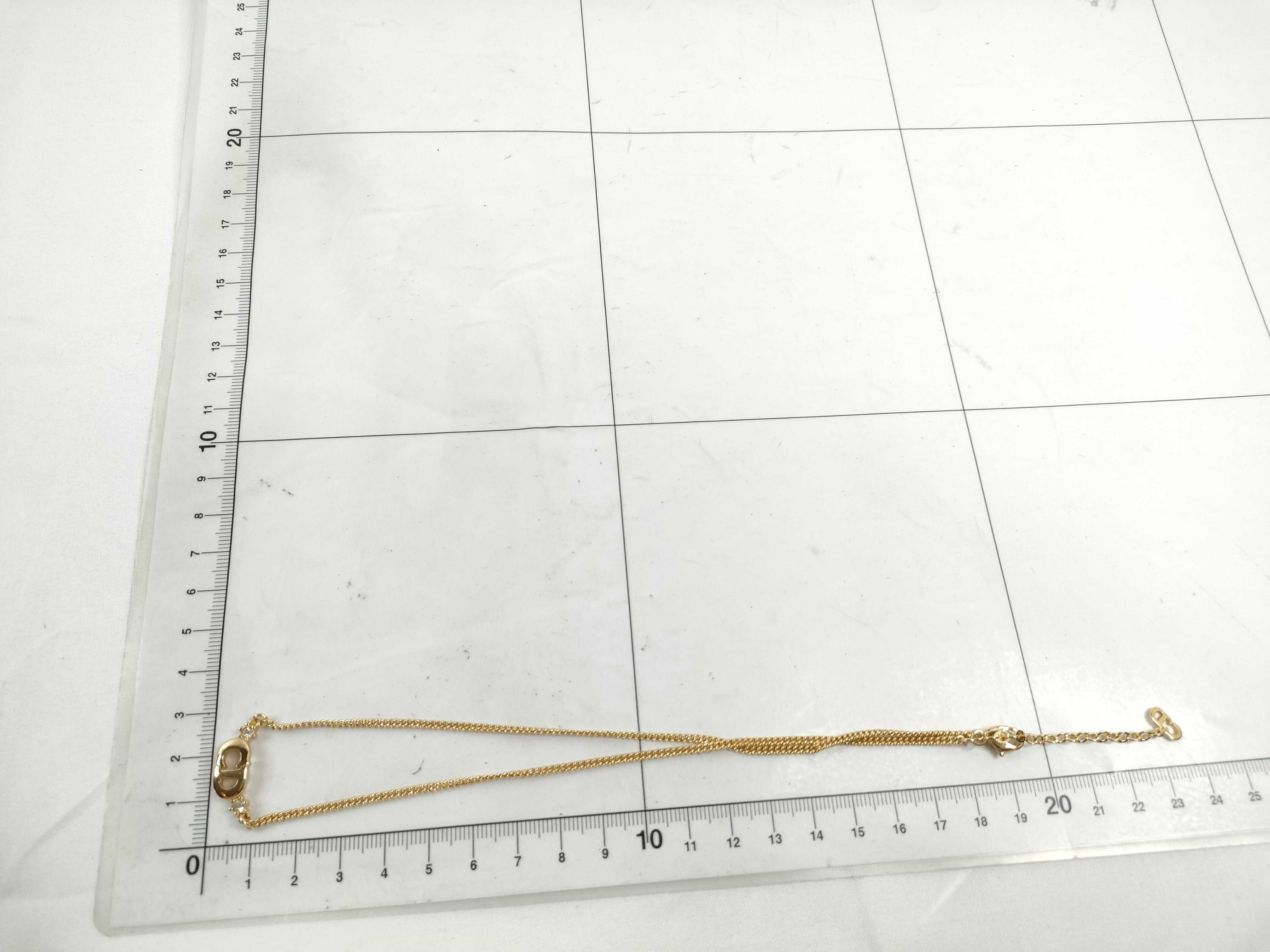 Rhinestone Logo Necklace, Gold Accessory (VO8566) Necklace — view 8