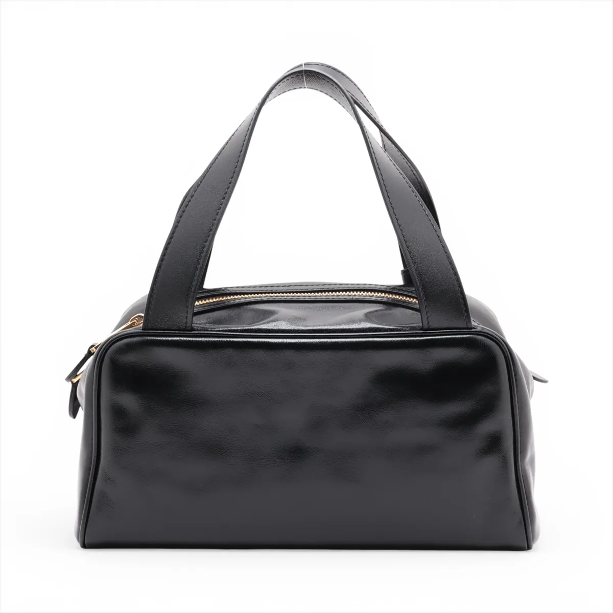 Leather Handbag, Black — view 2