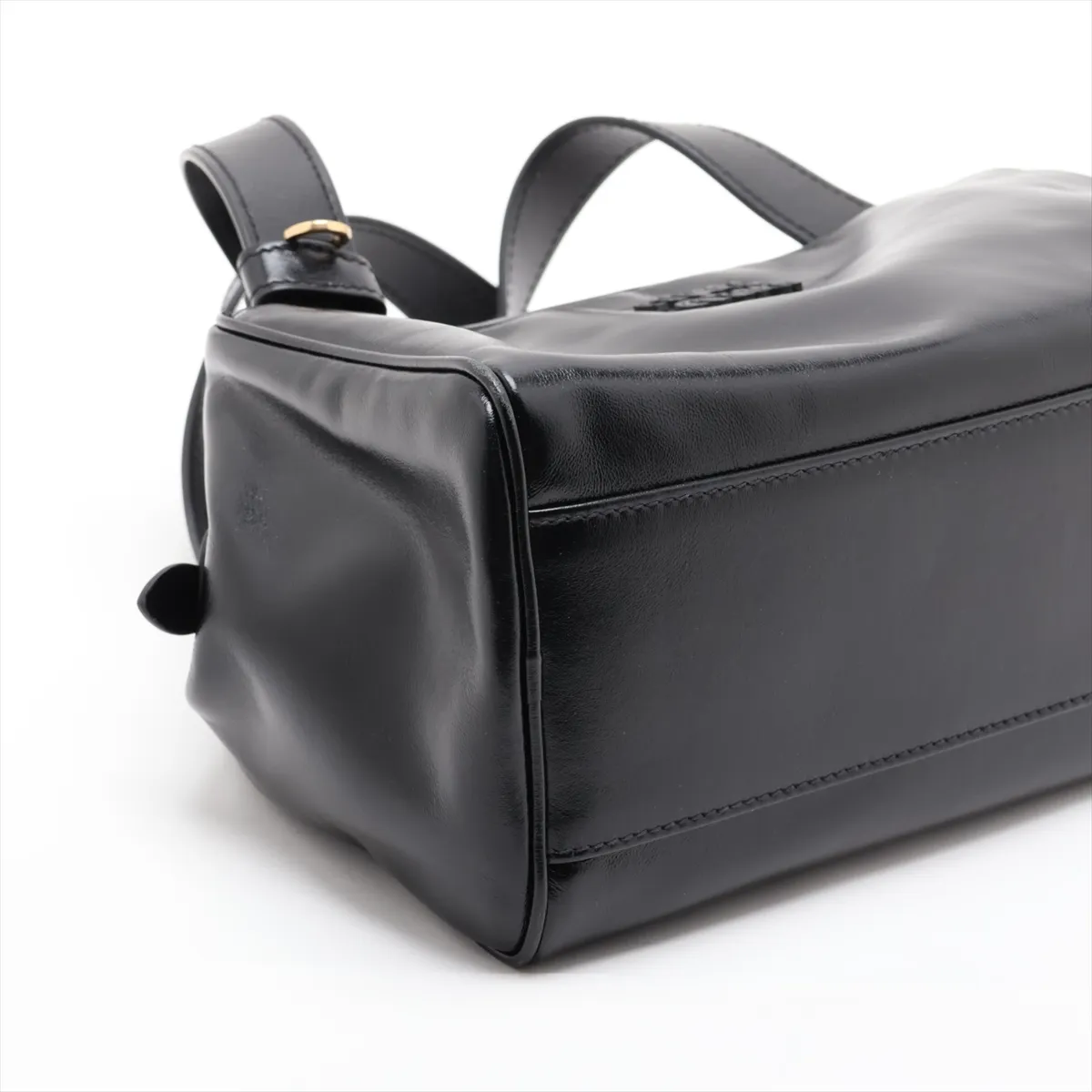Leather Handbag, Black — view 4