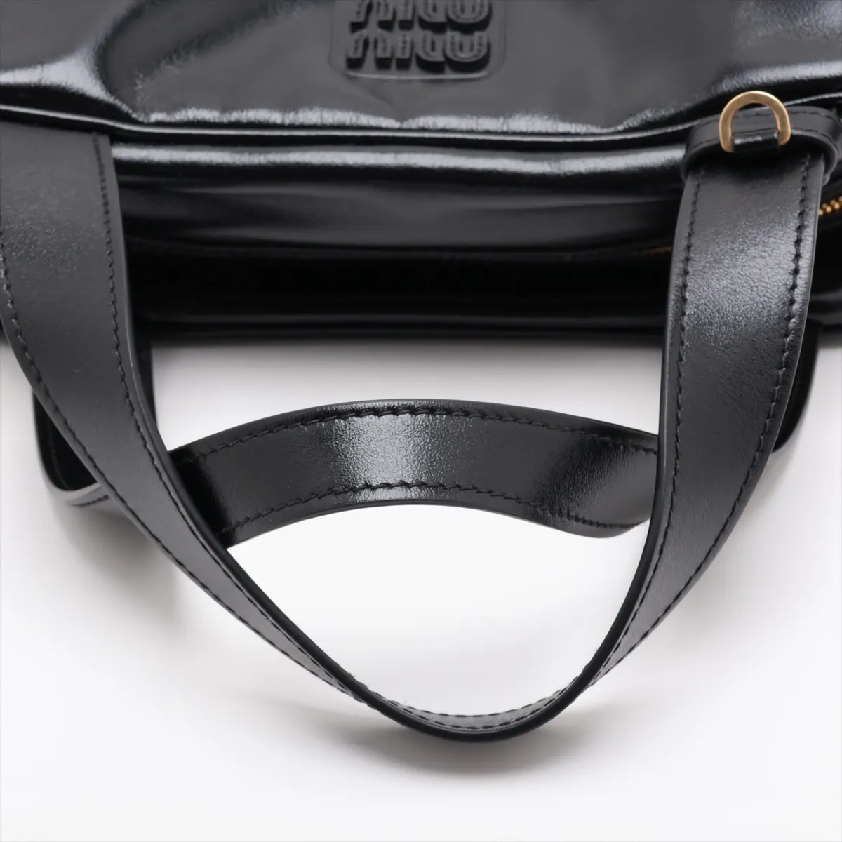 Leather Handbag, Black — view 5