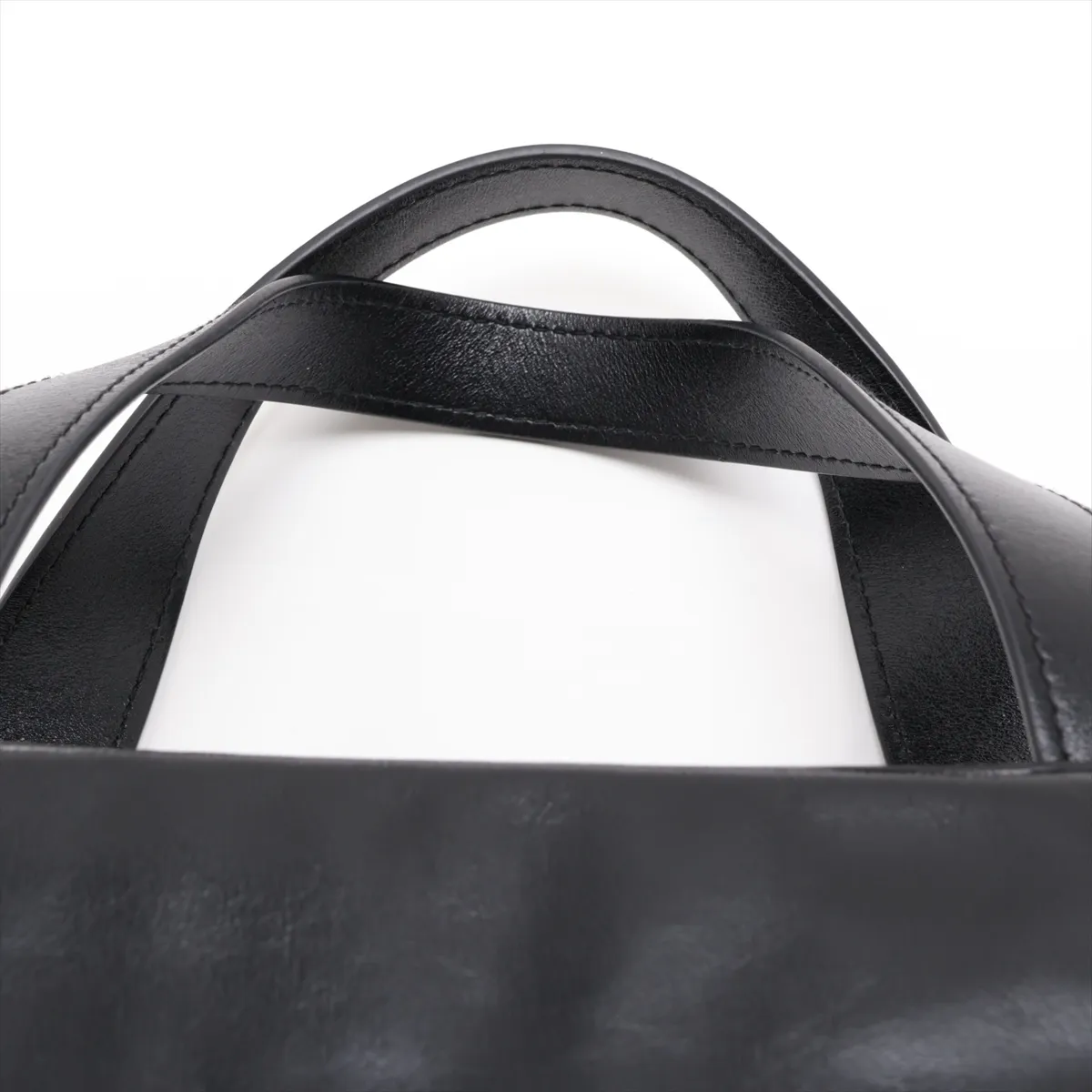 Leather Handbag, Black — view 6