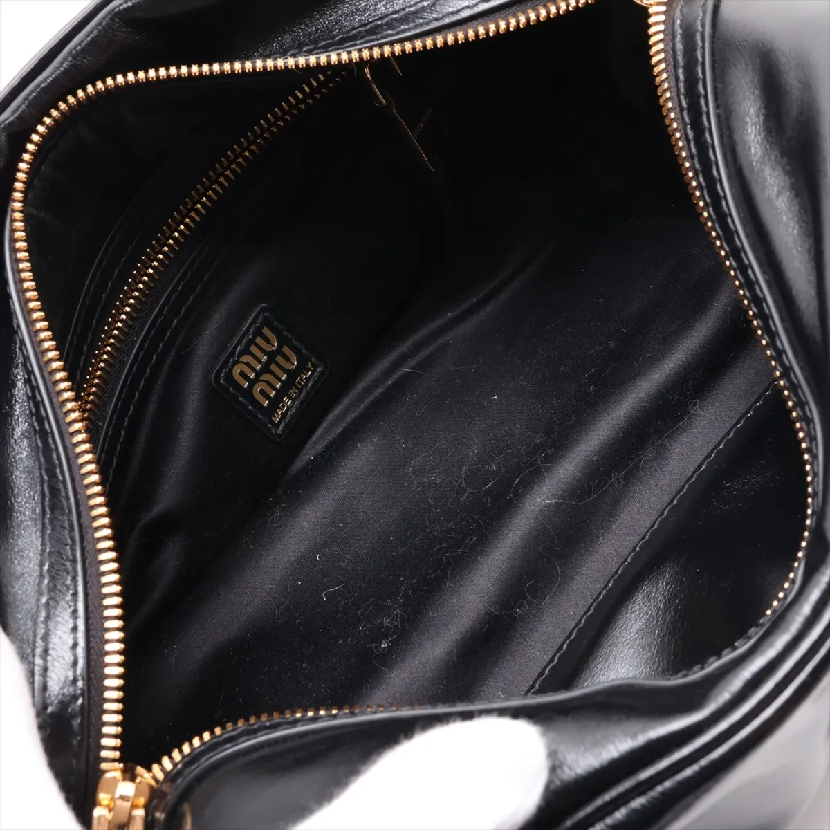 Leather Handbag, Black — view 7