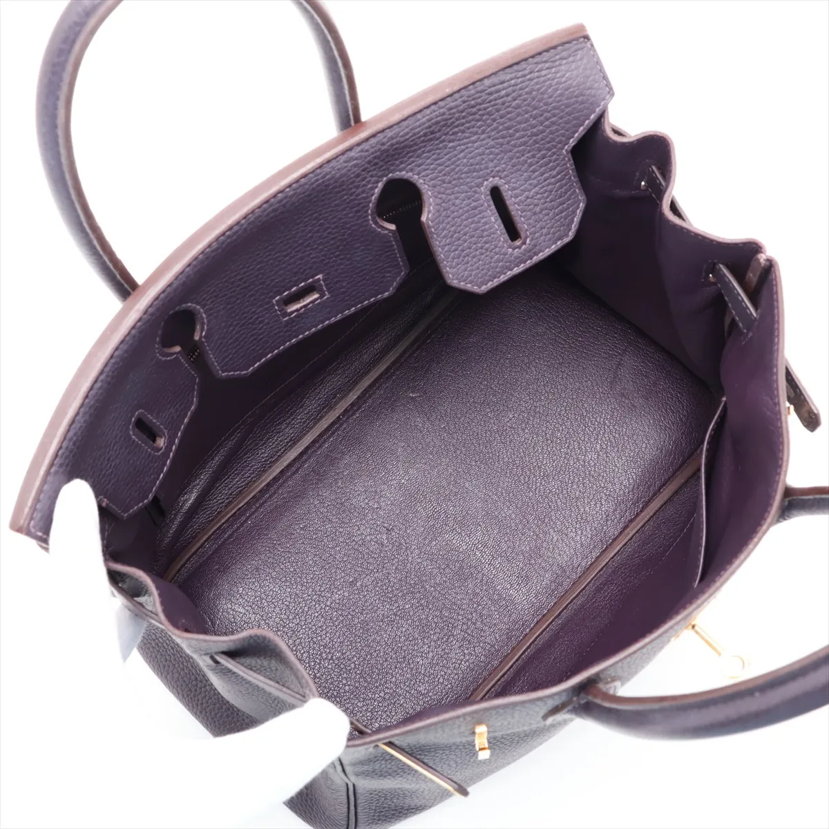 [Individually packaged] Hermes Birkin 30 Letournée Togo Raisin Gold Hardware R: 2014 — view 7